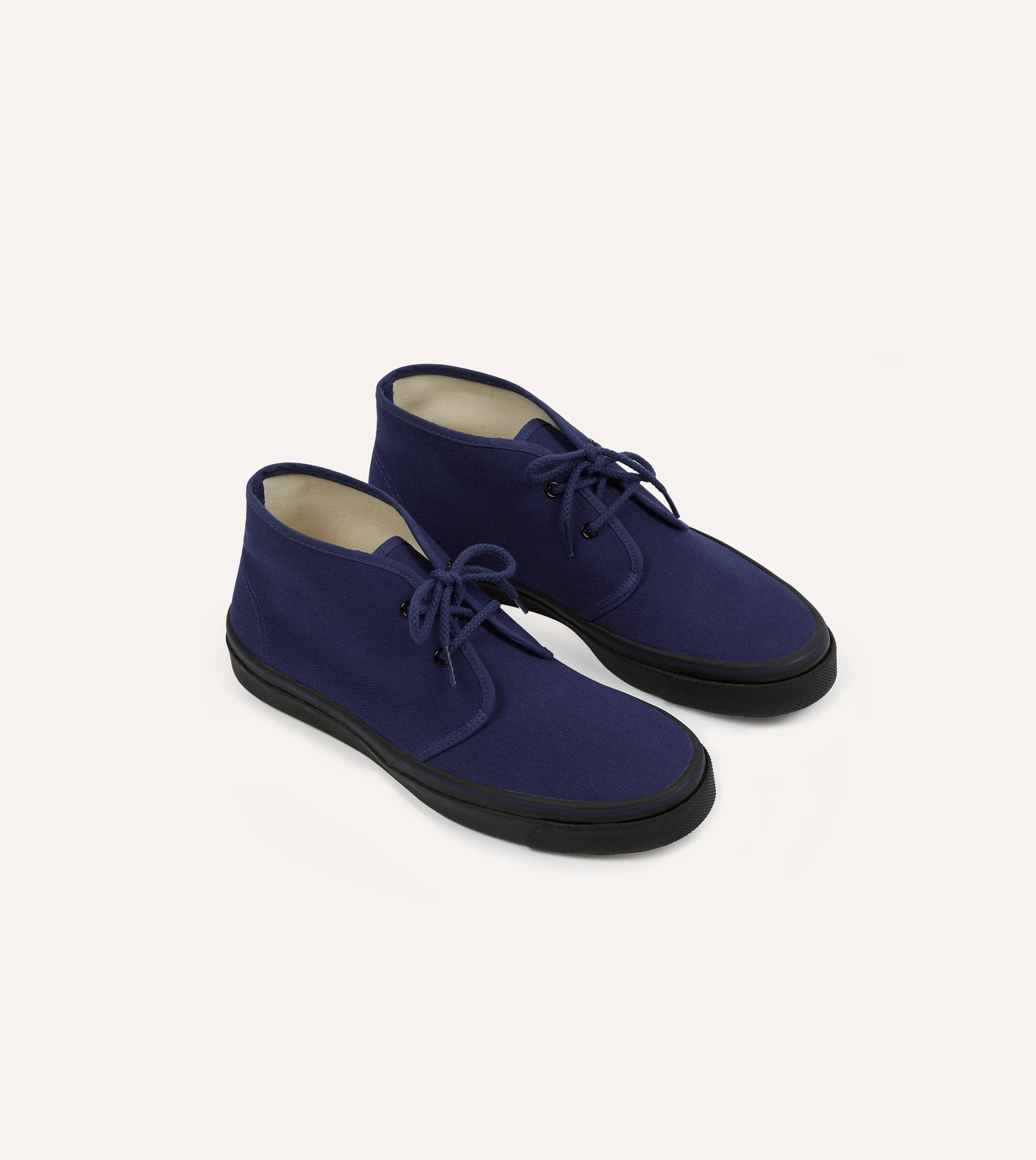 Wakouwa by Anatomica Navy Cotton Canvas Chukka Trainers Leg Long