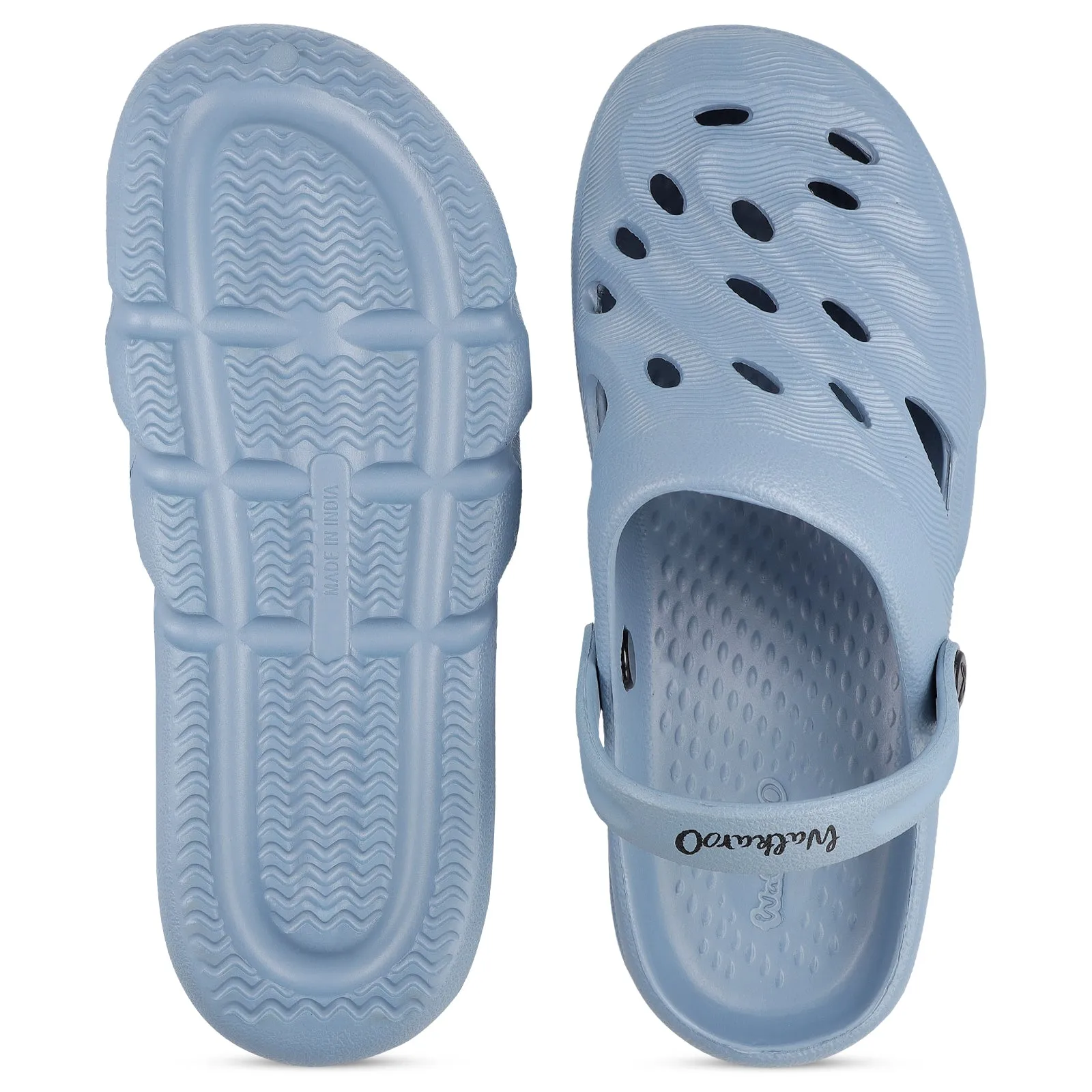 hook and loop closure Men's Clogs  - WC8732 Aqua Blue