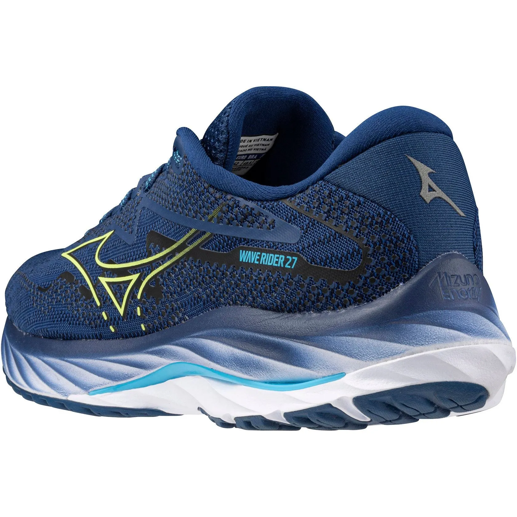 Supportive Core Active People Mizuno Wave Rider 27 Mens Running Shoes - Navy