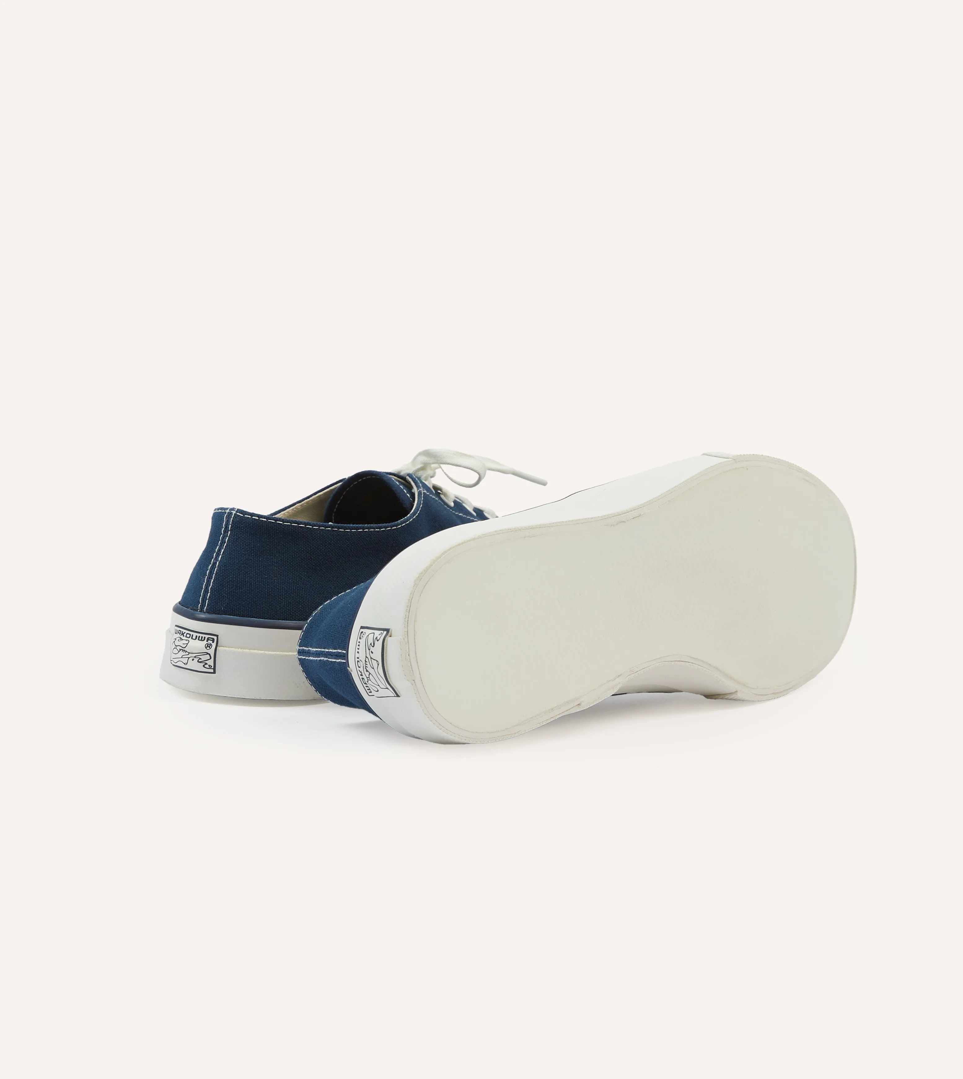 Supportive structure water proof Wakouwa by Anatomica Navy Cotton Canvas Oxford Trainers