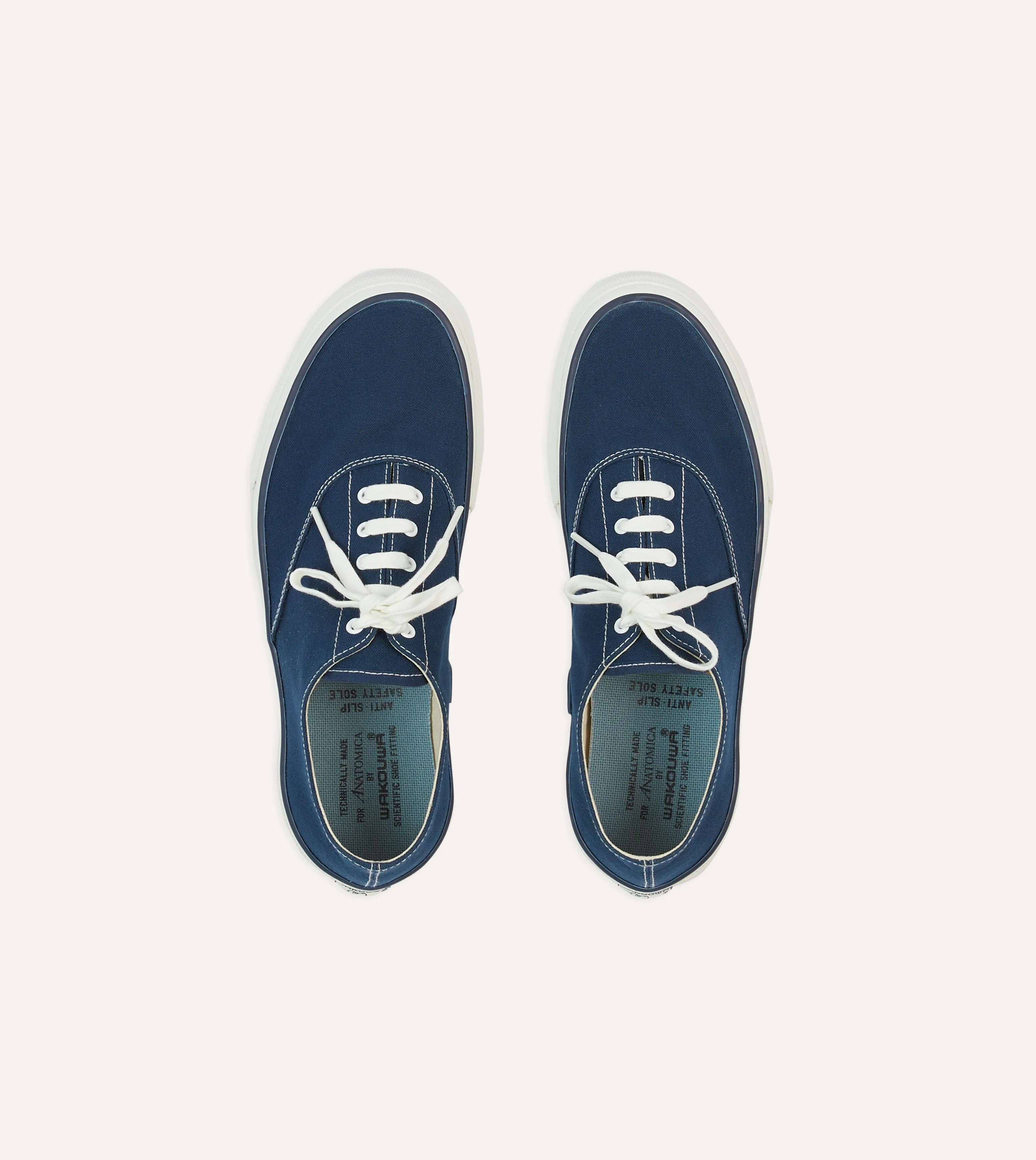 Wakouwa by Anatomica Navy Cotton Canvas Oxford Trainers Global Cool