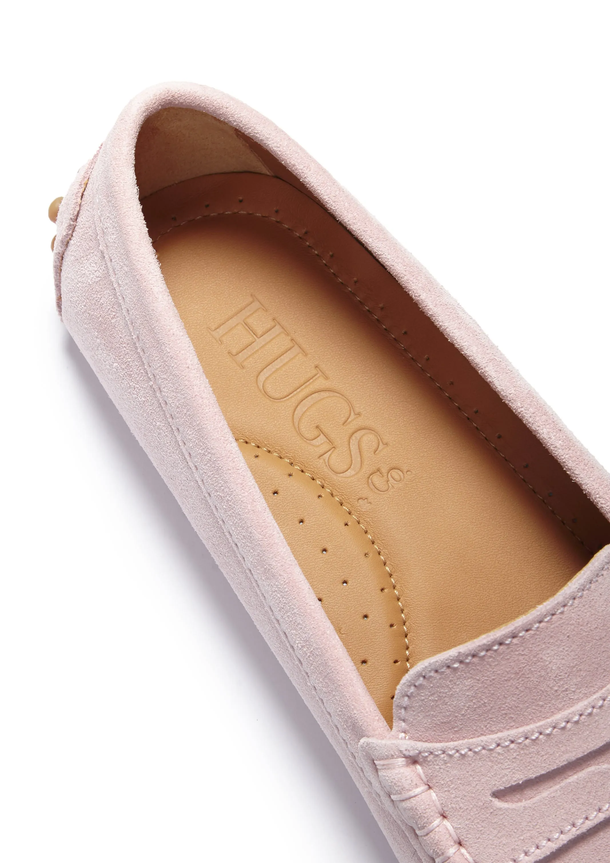 Women's Penny Driving Loafers, ice pink suede Luxury Footwear