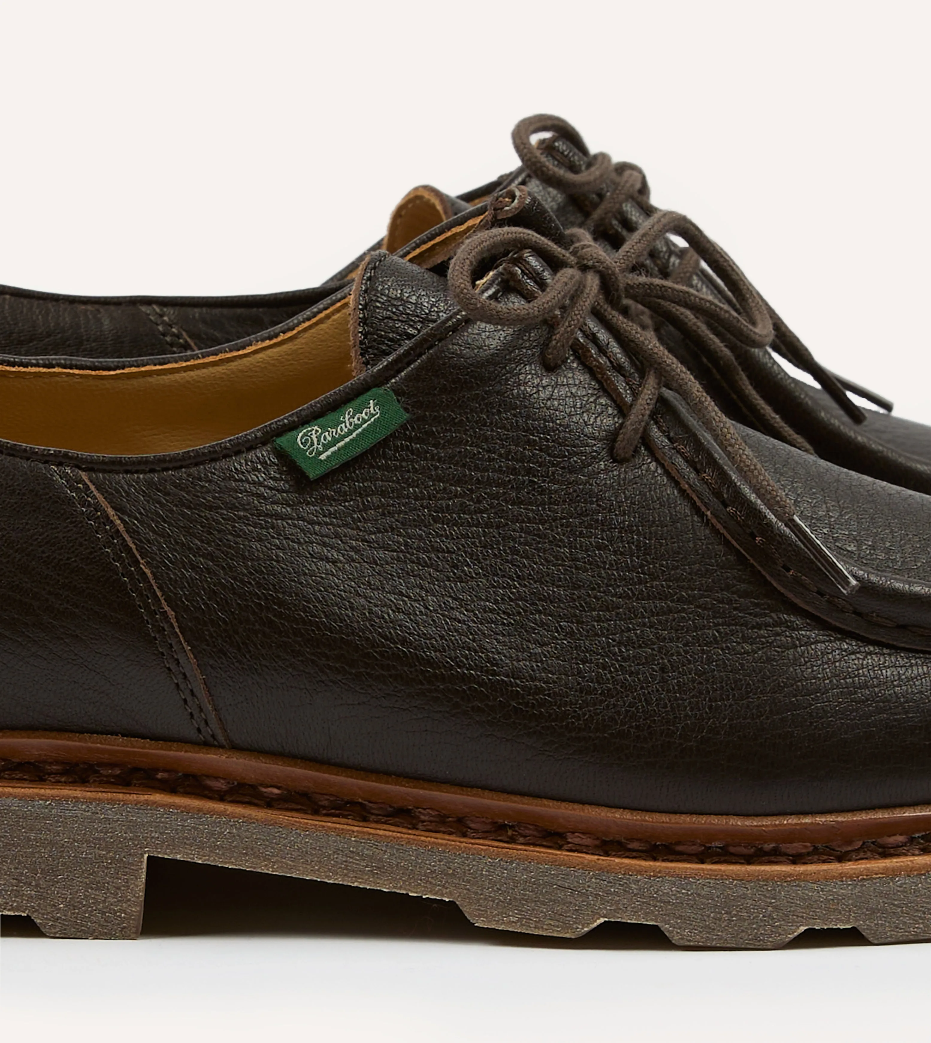 Paraboot Michael Marron Deer Leather Derby Shoe Yoga Base