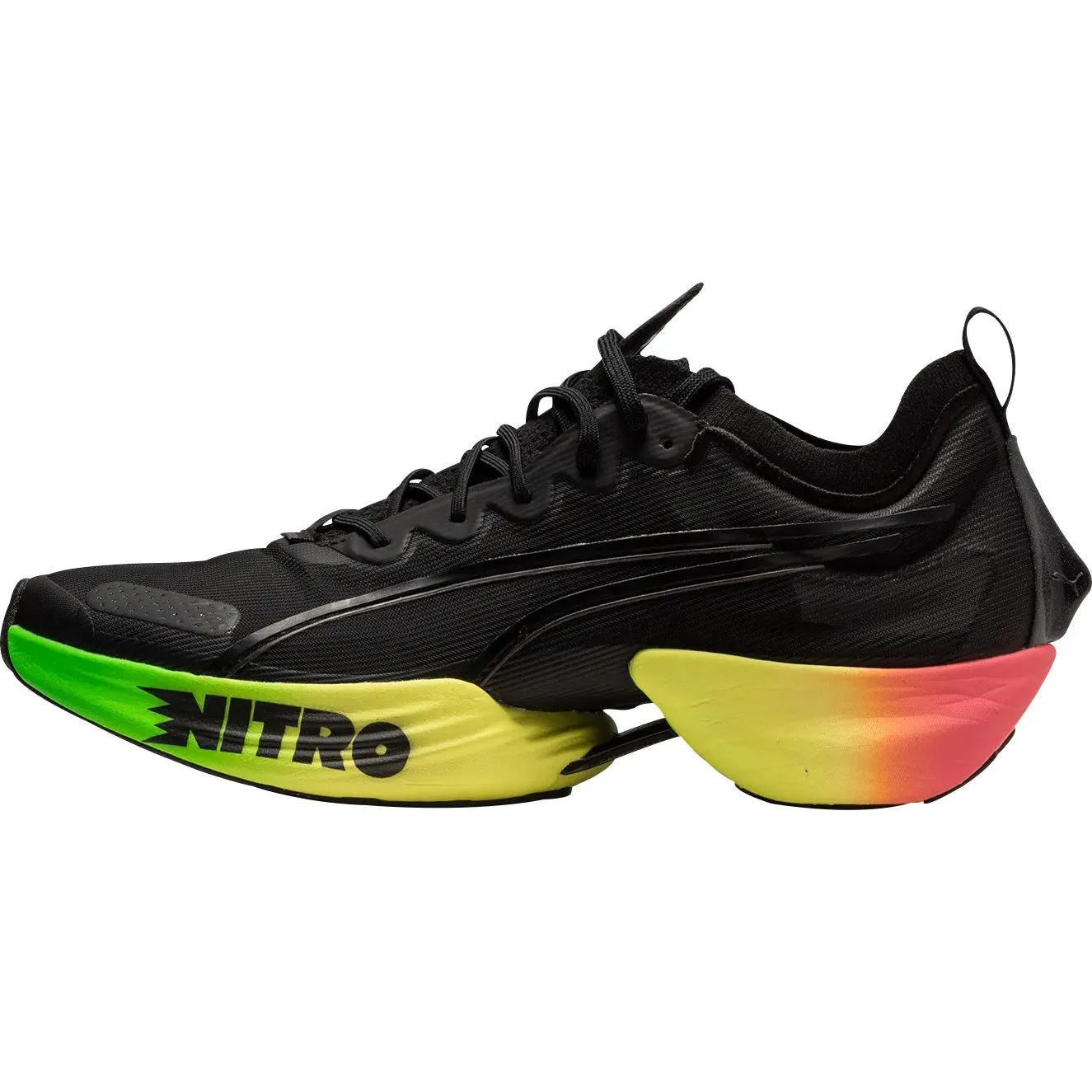 Seamless Fit Gym Workout Puma Fast-R Nitro Elite Mens Running Shoes - Black
