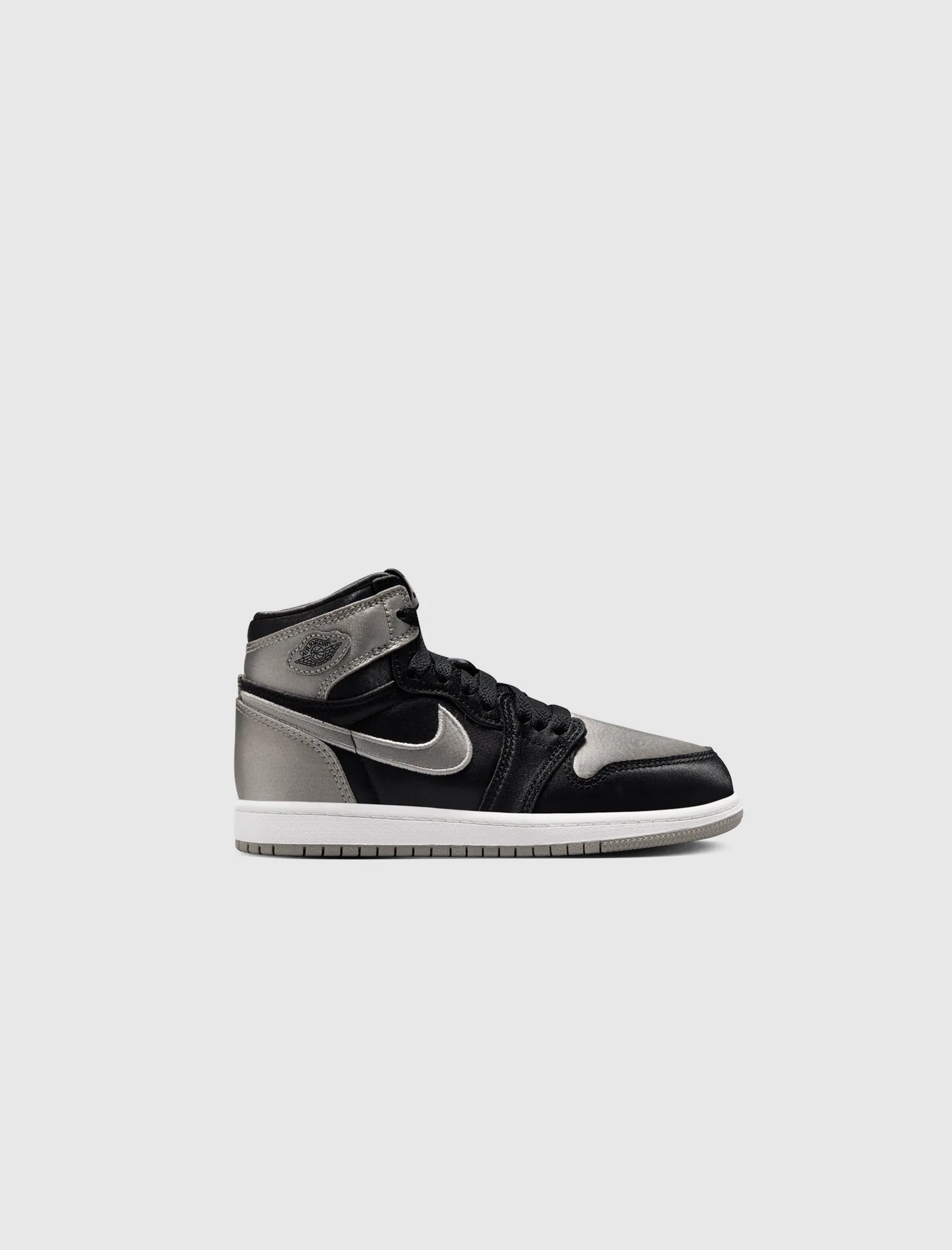 Shine Bright AIR JORDAN 1 RETRO HIGH "BLACK/ MEDIUM GREY/ WHITE" PS