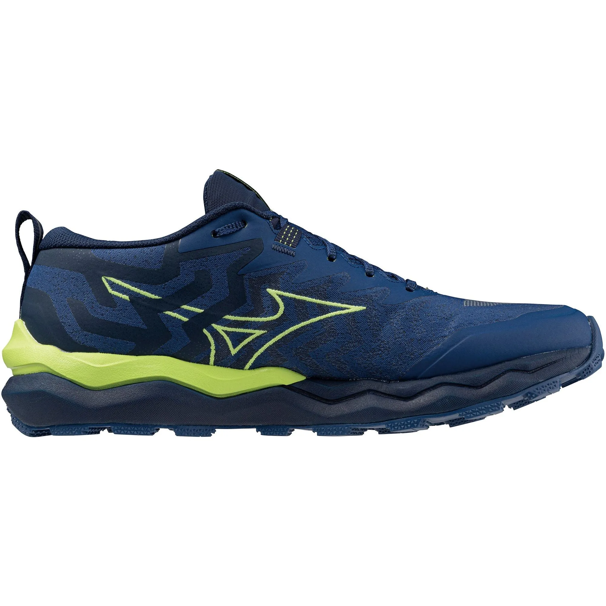 Mizuno Wave Daichi 8 Mens Trail Running Shoes - Blue Stretch Fabric Work Commute