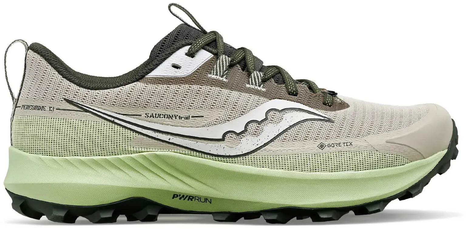 Knitted Warm Saucony Peregrine 13 GORE-TEX Mens Trail Running Shoes - Brown