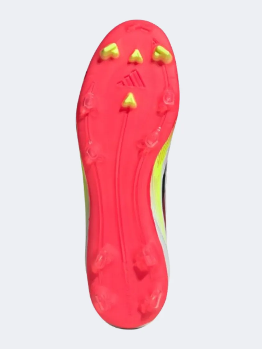 Adidas F 50 League FG MG Men Football Shoes White/Black/Yellow Ground Support Adult Match