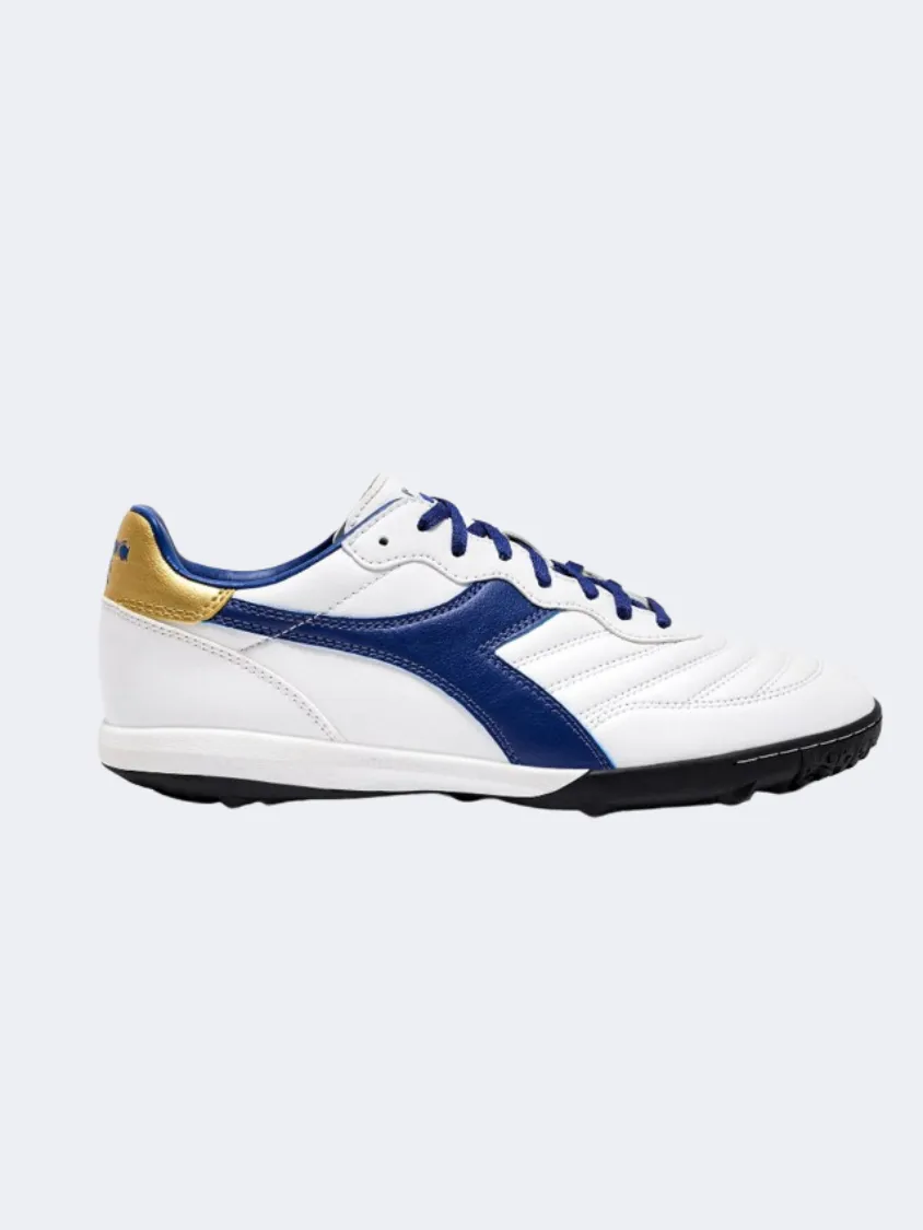 Diadora Brasil 2 Men Football Shoes White/Blue/Gold Kids Play