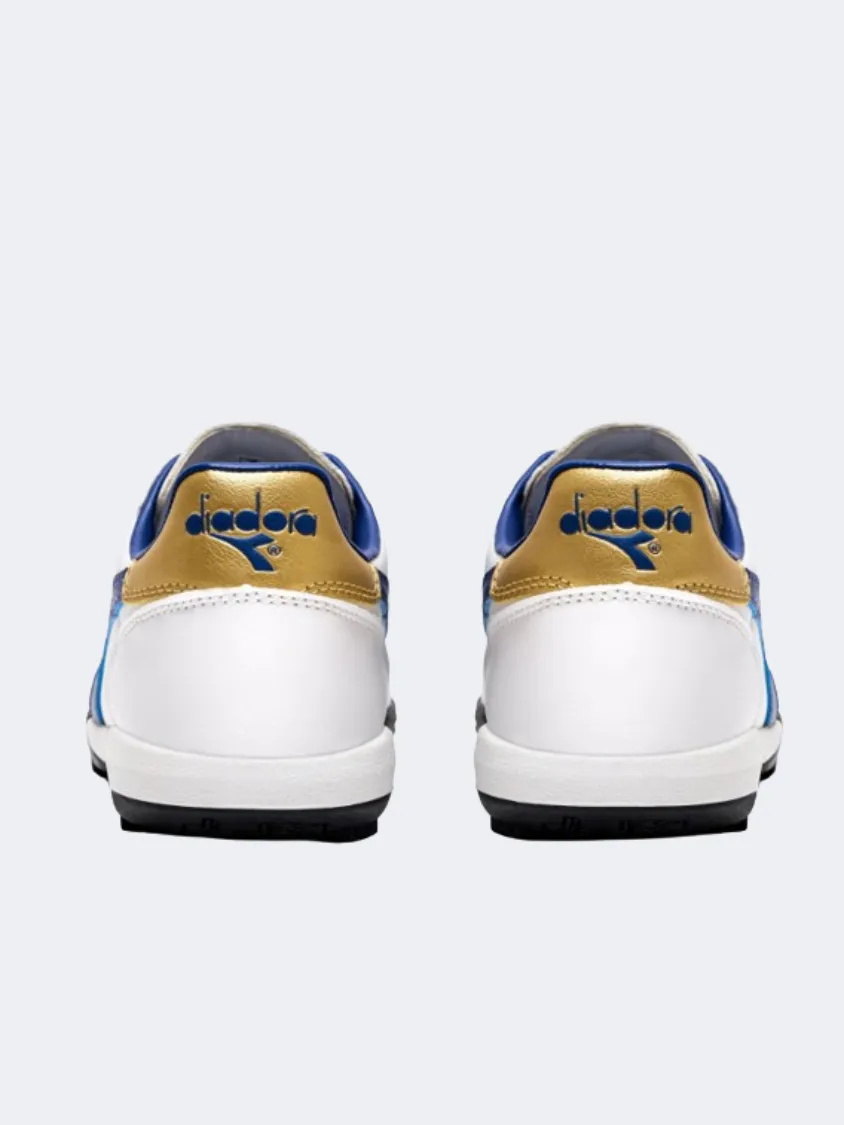 Dynamic Play Dry Cushion Diadora Brasil 2 Men Football Shoes White/Blue/Gold