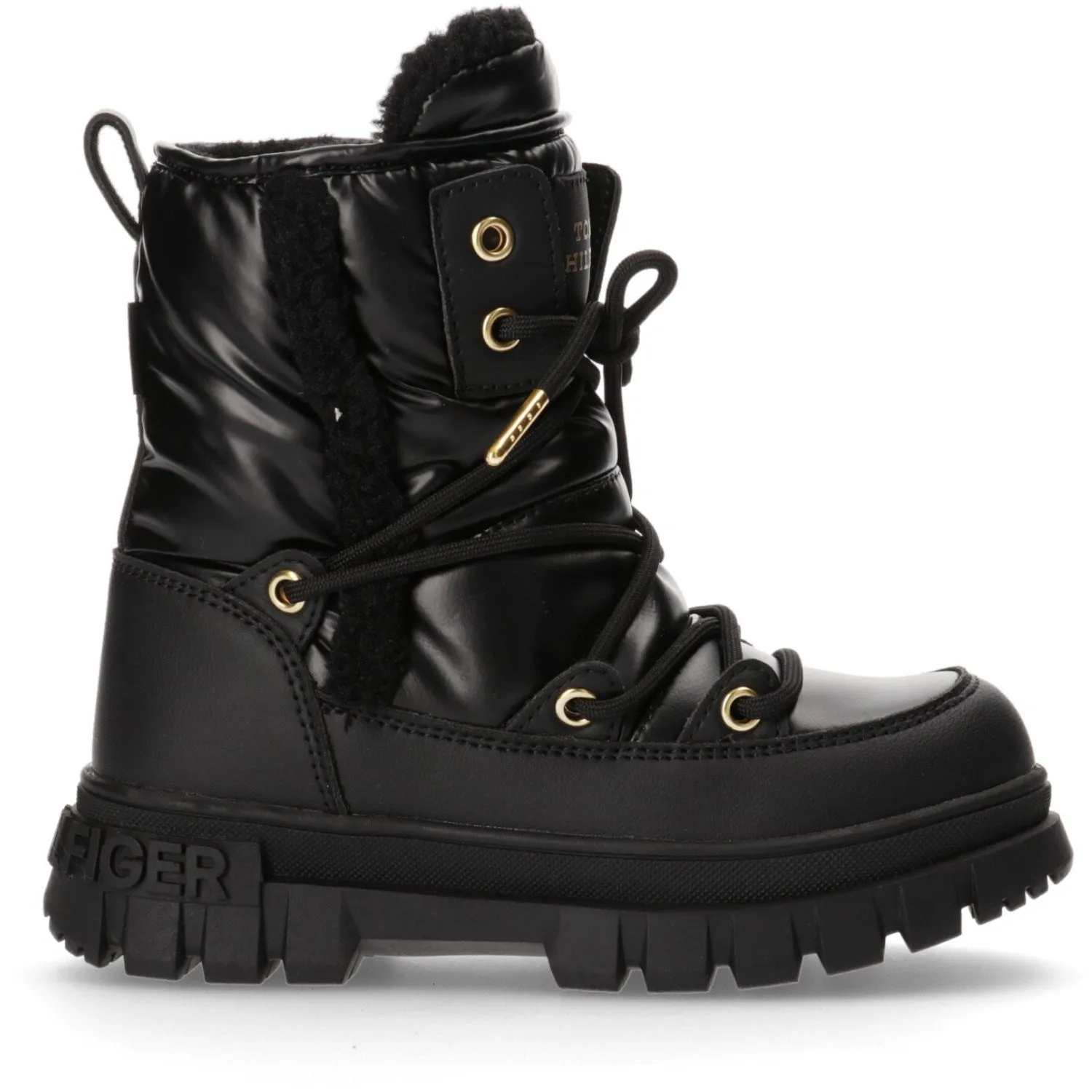 Waterproof Lining Weatherproof Protection Tommy Hilfiger Black Fur Boot