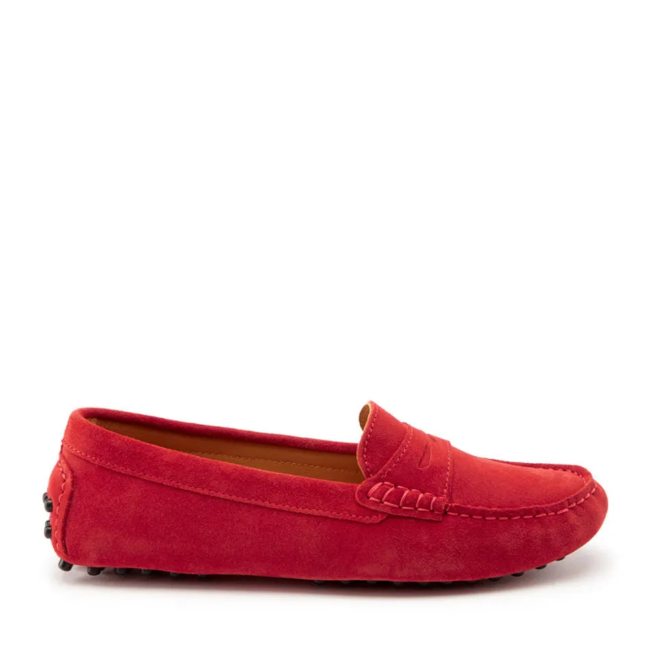 Walk True Go Easy Women's Penny Driving Loafers, red suede