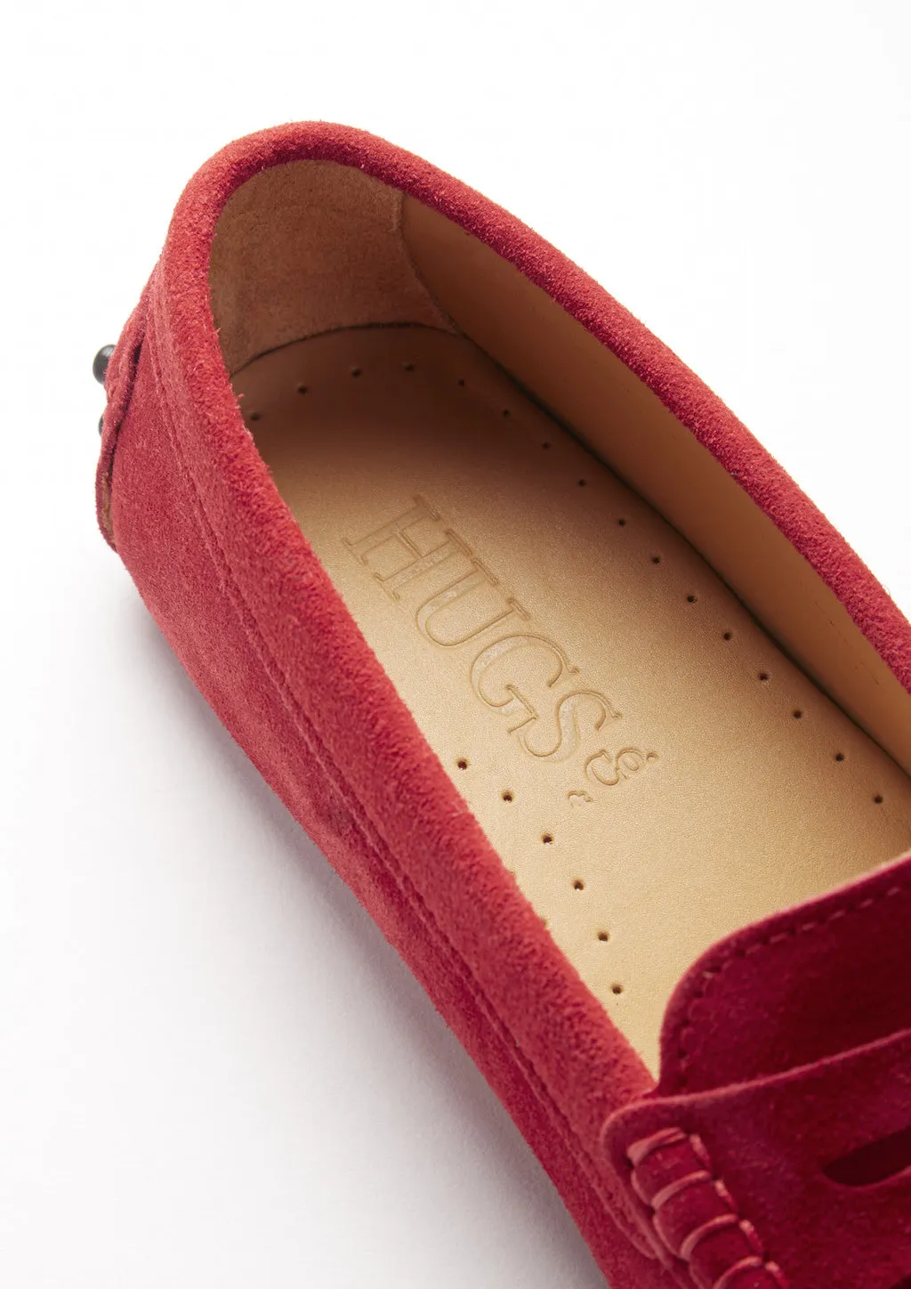 Women's Penny Driving Loafers, red suede Fresh Dash Slim Look