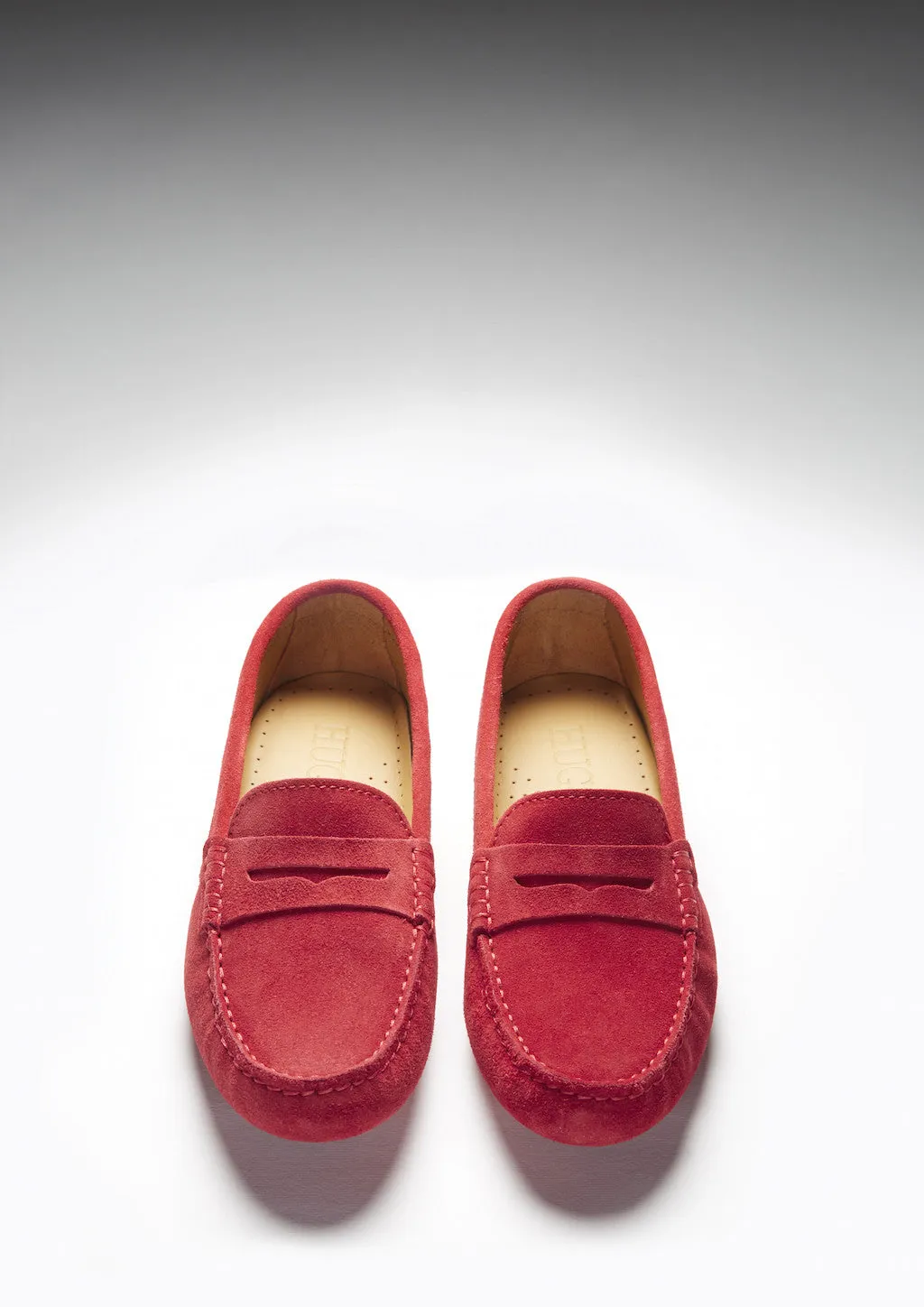 Women's Penny Driving Loafers, red suede Fast Stride