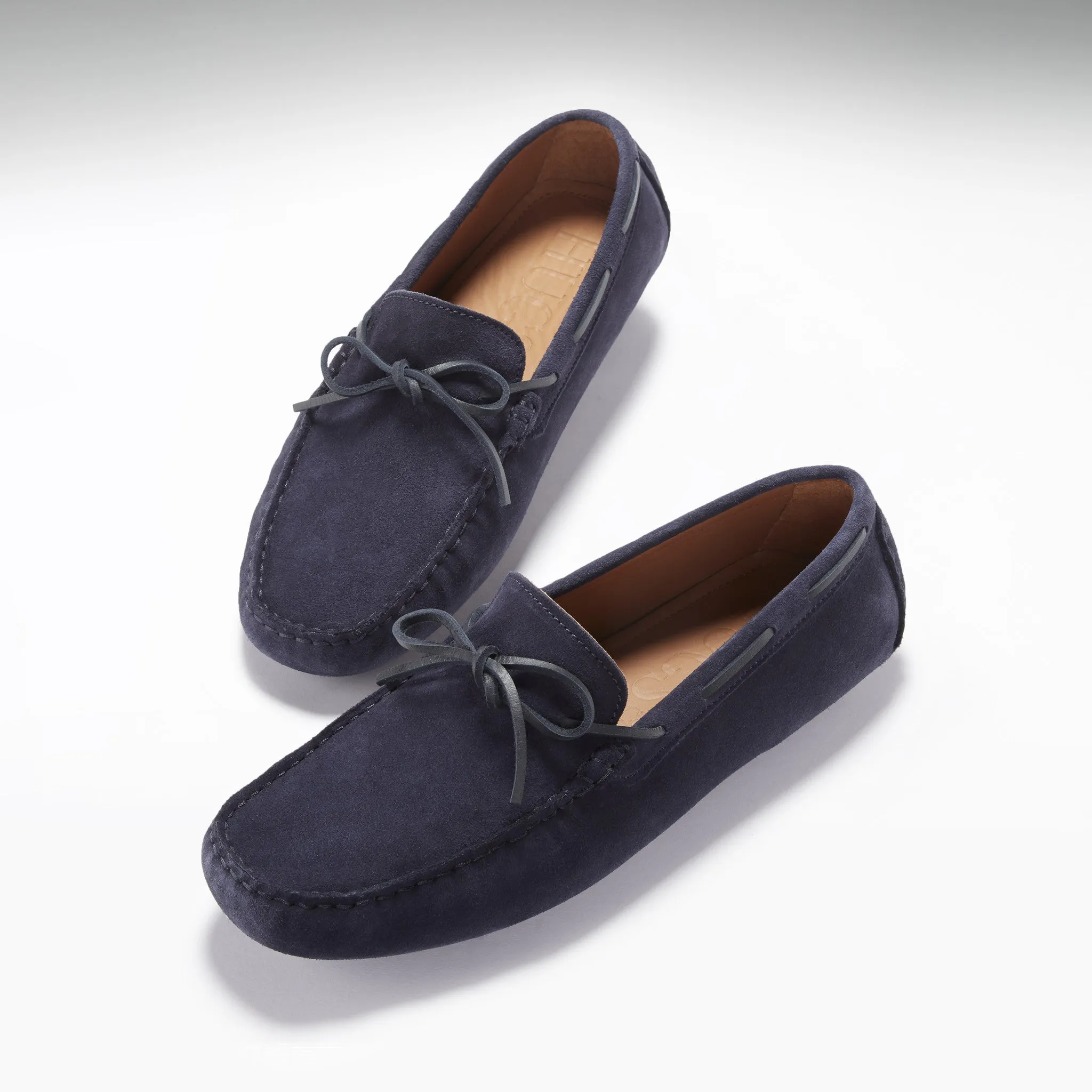 Laced Driving Loafers, navy blue suede All Safe