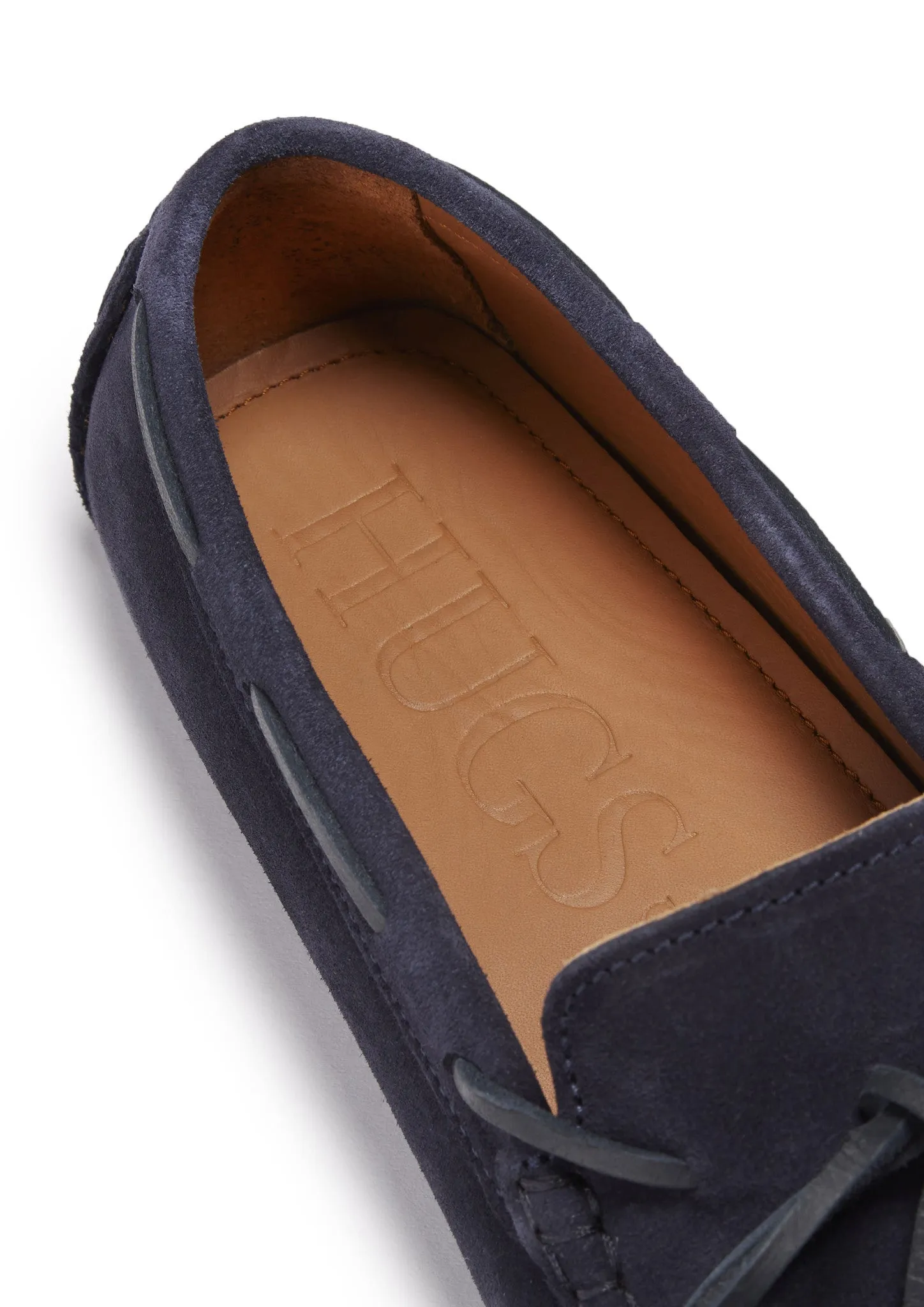 Ground Power Lightweight Construction Laced Driving Loafers, navy blue suede