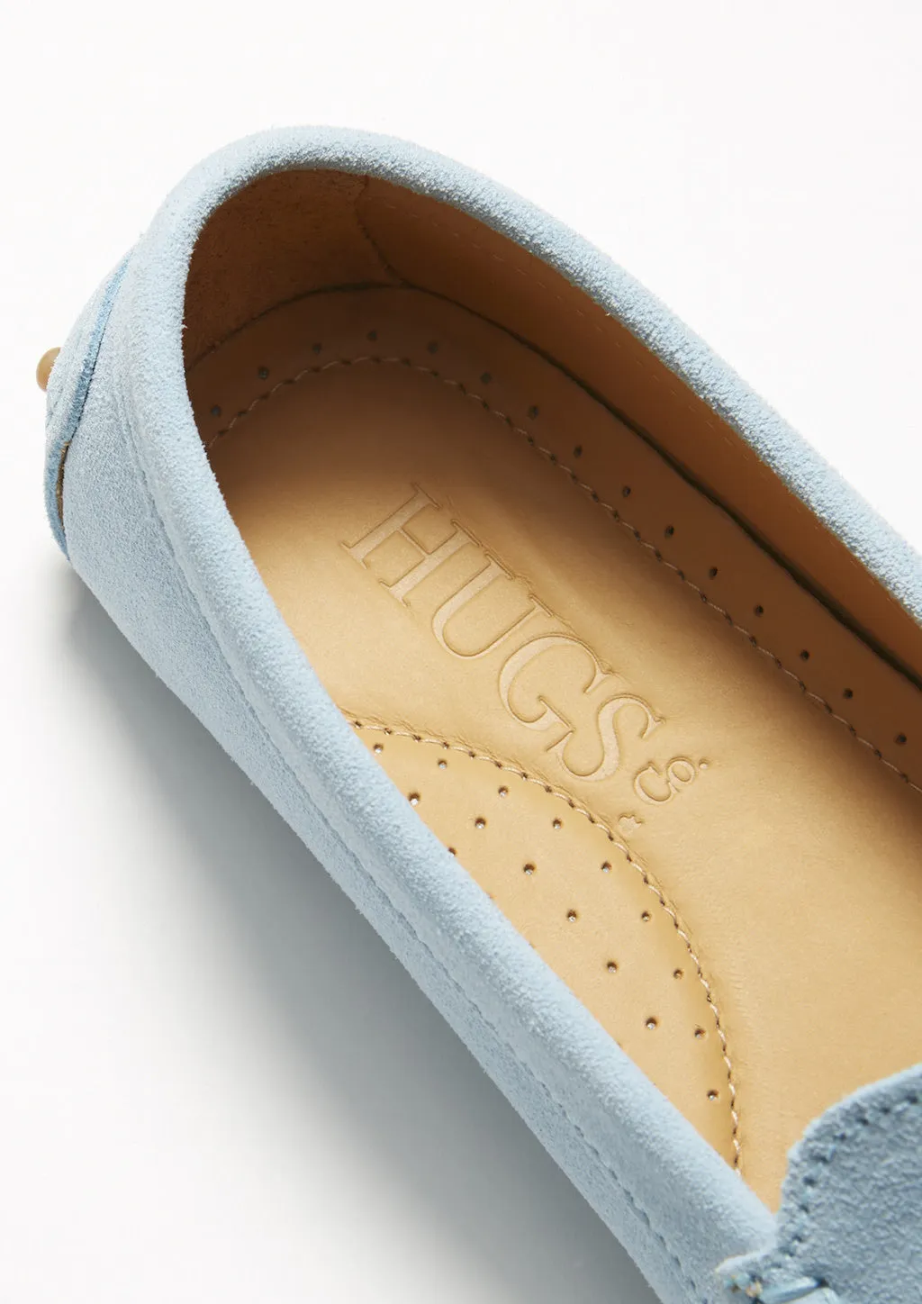 Comfy Flow Strong Steps Women's Tasselled Driving Loafers, sky blue suede
