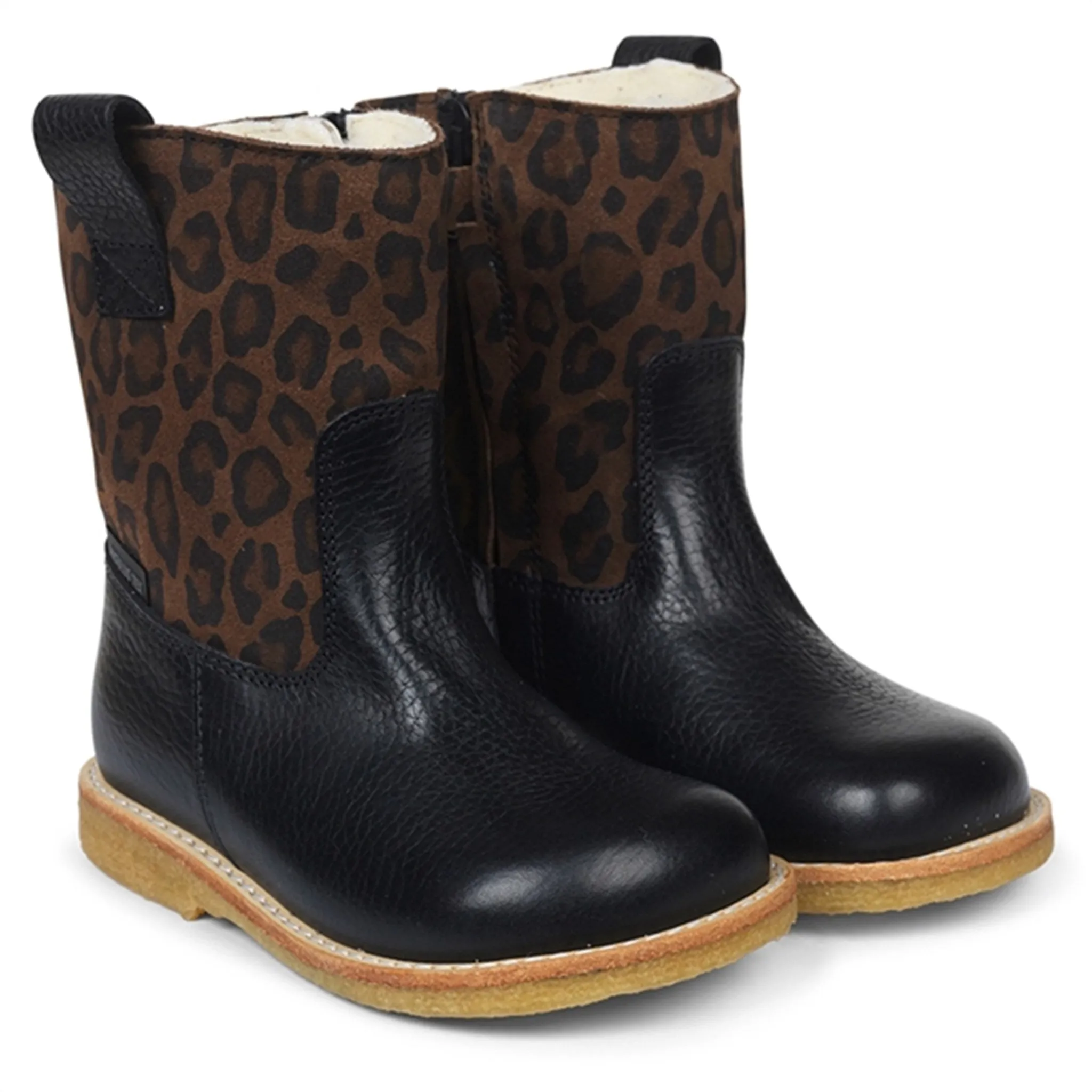 Snow Rugged Outdoor Boots Angulus Tex-Boots w. Zipper Black/Brown Leo