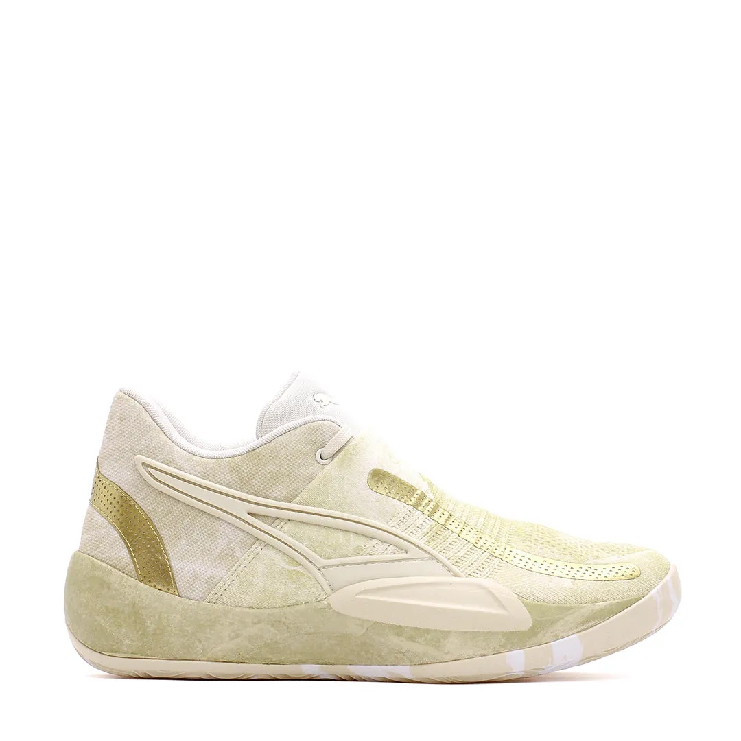 Traction Wave Outsole Pattern Puma Basketball Men Rise Nitro Nephrite Frosted Ivory Metallic Gold 378279-01
