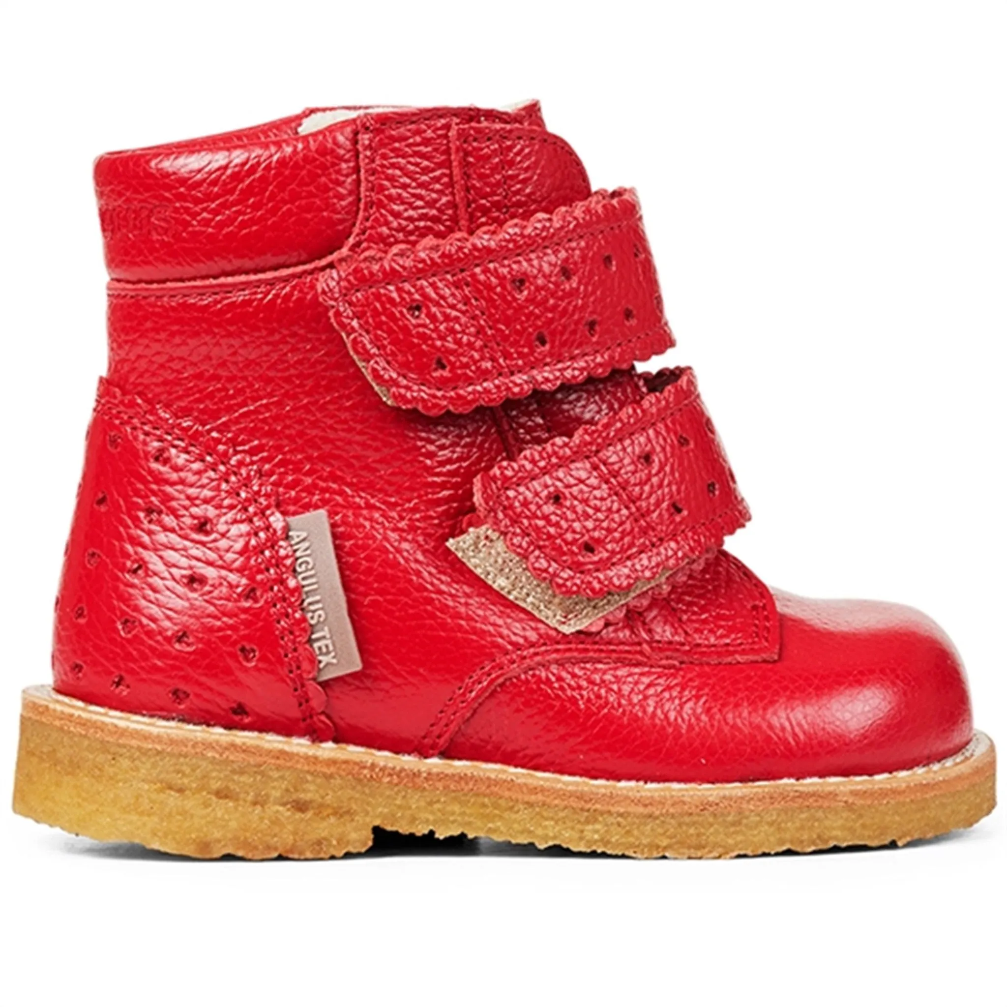Angulus Starter Tex boots With Velcro Red Weatherproof Gear Snow Hiking