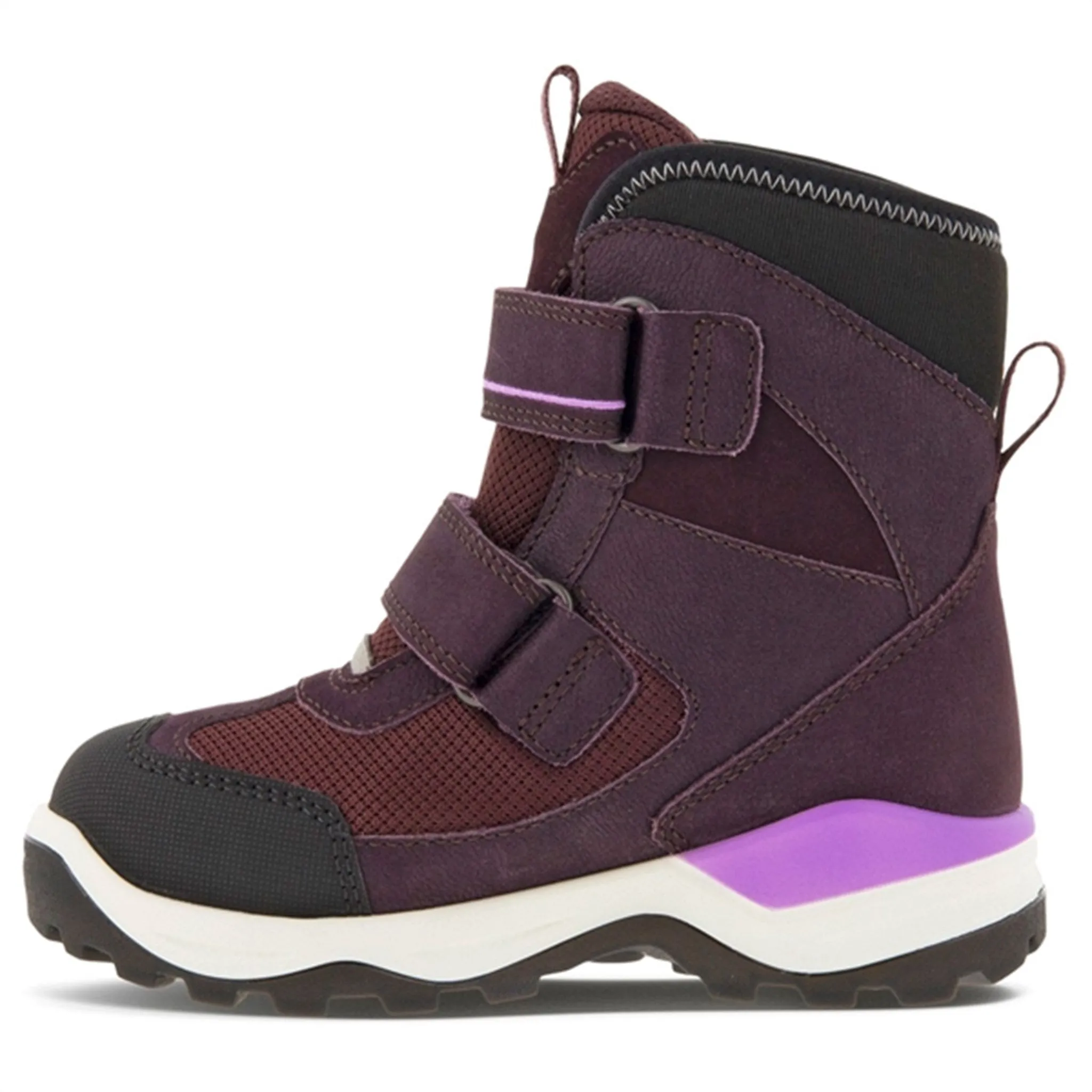 Ecco Snow Mountain Mid-Cut Boot Black/Fig/Fig Comfy Fit Comfort Trek