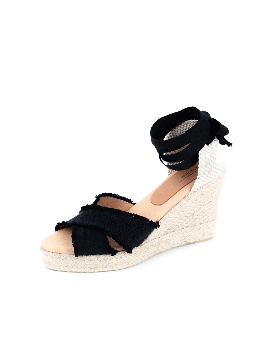Step By Step Korean Mood Freya Criss-Cross Ankle Wrap Espadrille