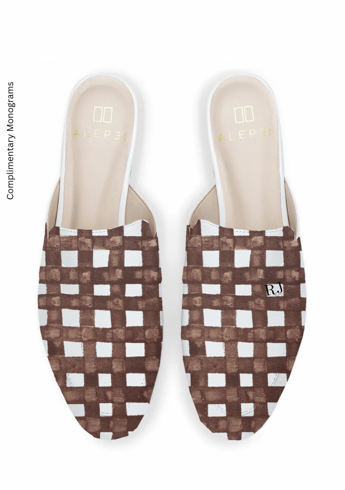 Chill Vibe Chocolate Grid White Mule