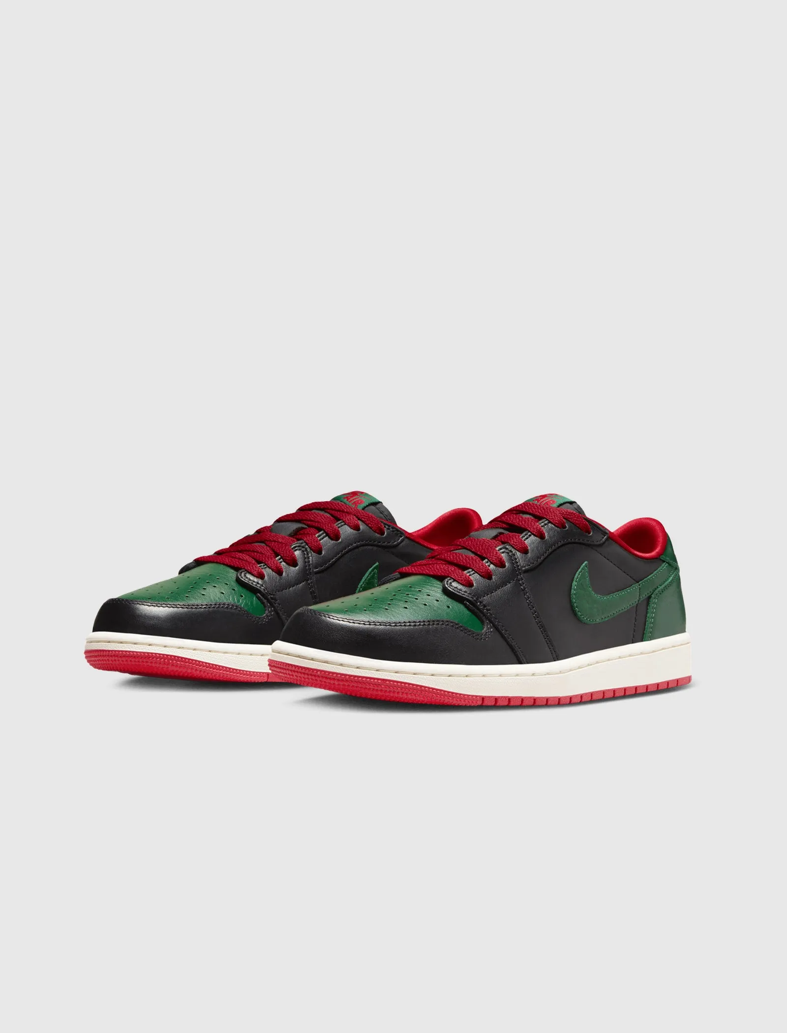 Anti Bacterial WOMEN'S AIR JORDAN 1 LOW OG "BLACK/GORGE GREEN/VARSITY RED"