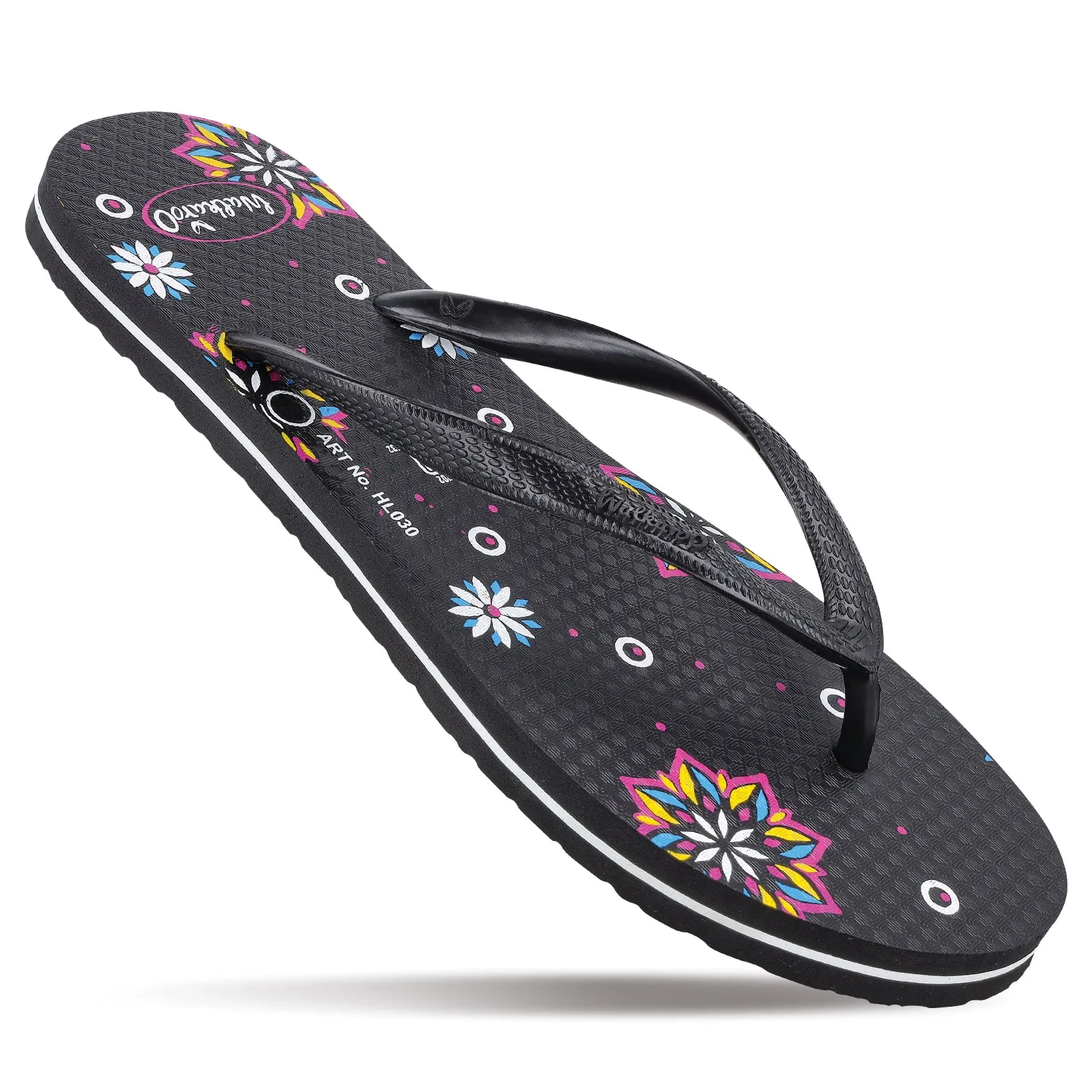 Textured Grip Beach Slip-On Women's Hawai Slippers - HL030 Black