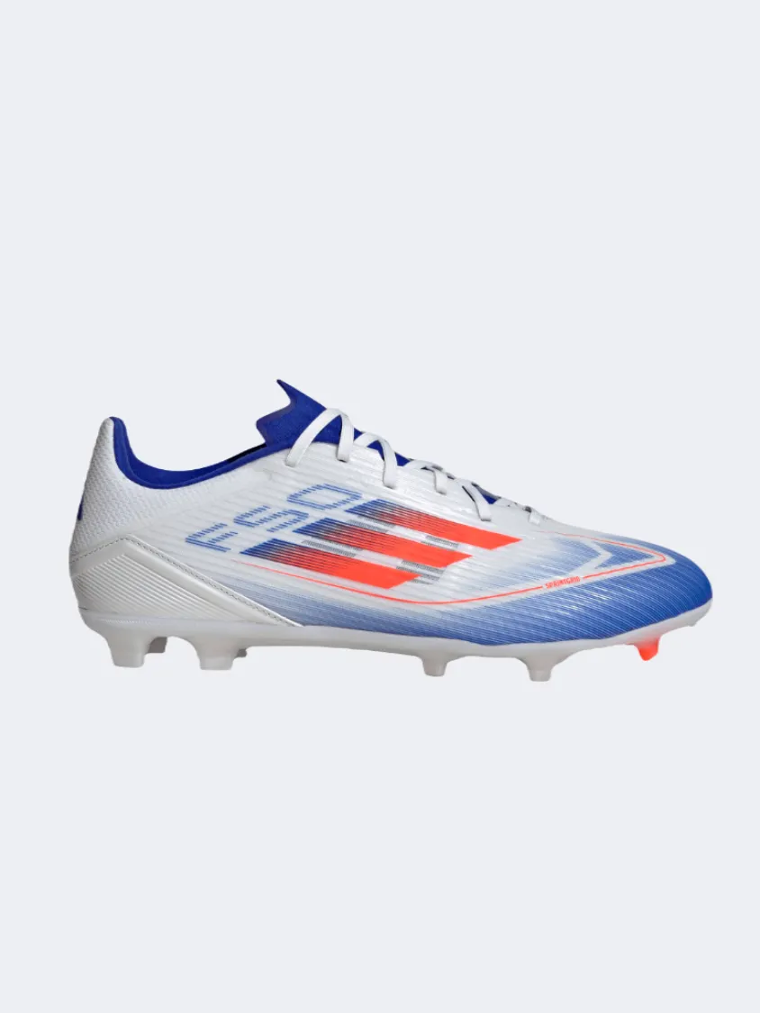 Adidas F50 League Fg Mg Men Football Shoes White/Blue/Red Ventilated Mesh Smooth Motion