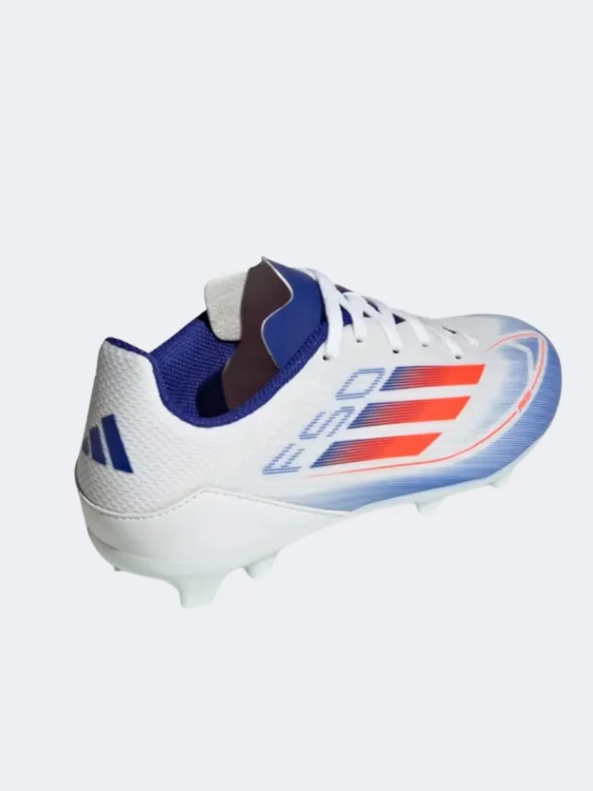 Adidas F50 League Fg Mg Kids Football Shoes White/Red/Blue Power Cushion