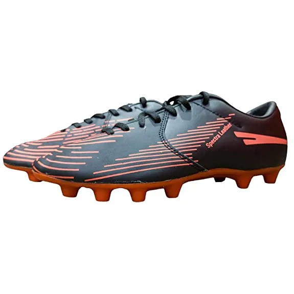 Sega Spectra Leather Football Shoes (Black/Red) Match Ready Gear Win Mode