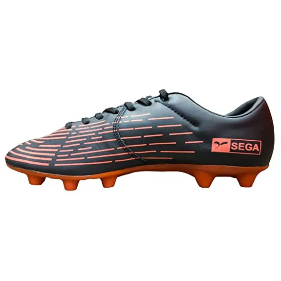 Sega Spectra Leather Football Shoes (Black/Red) Foot Agility