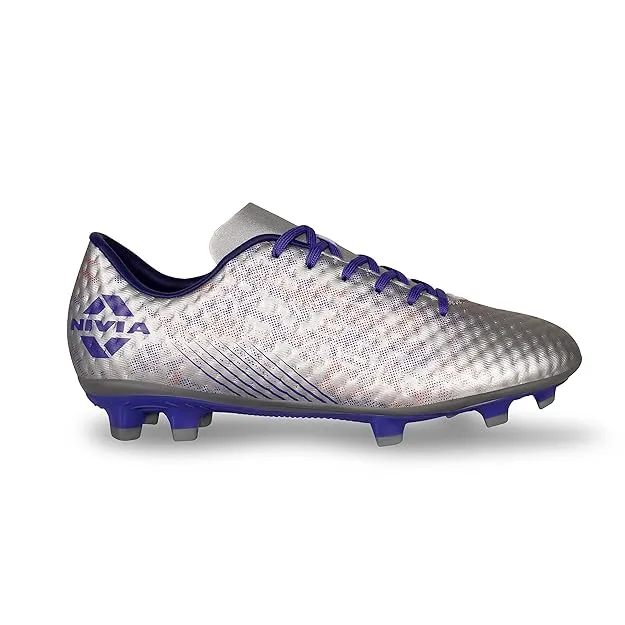 NIVIA Oslar 3.0 Football Shoes for Men (White/Purple) Durable Design Foot Flex