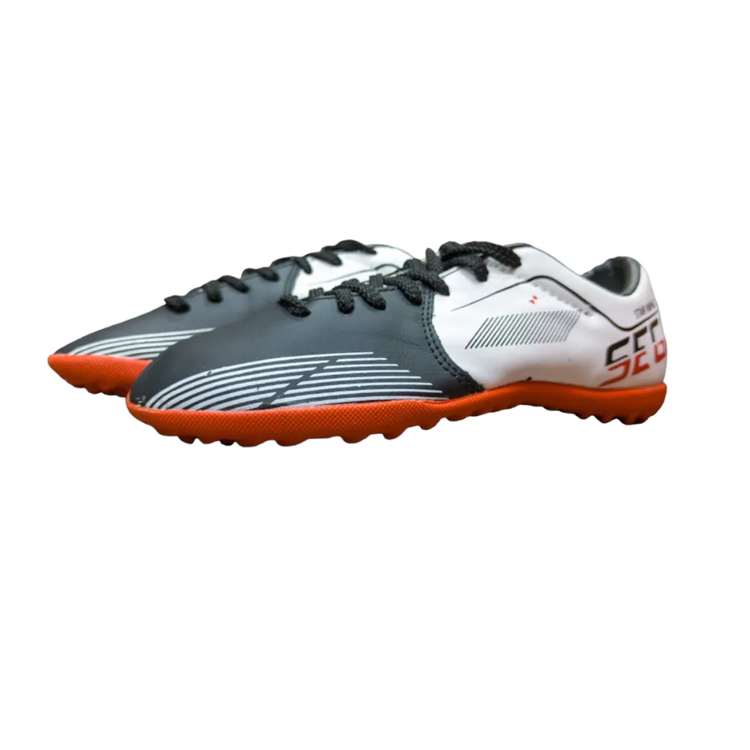 Sega Classic Leather Indoor Football Shoes (White/Black) Flex Comfort Upper Fit