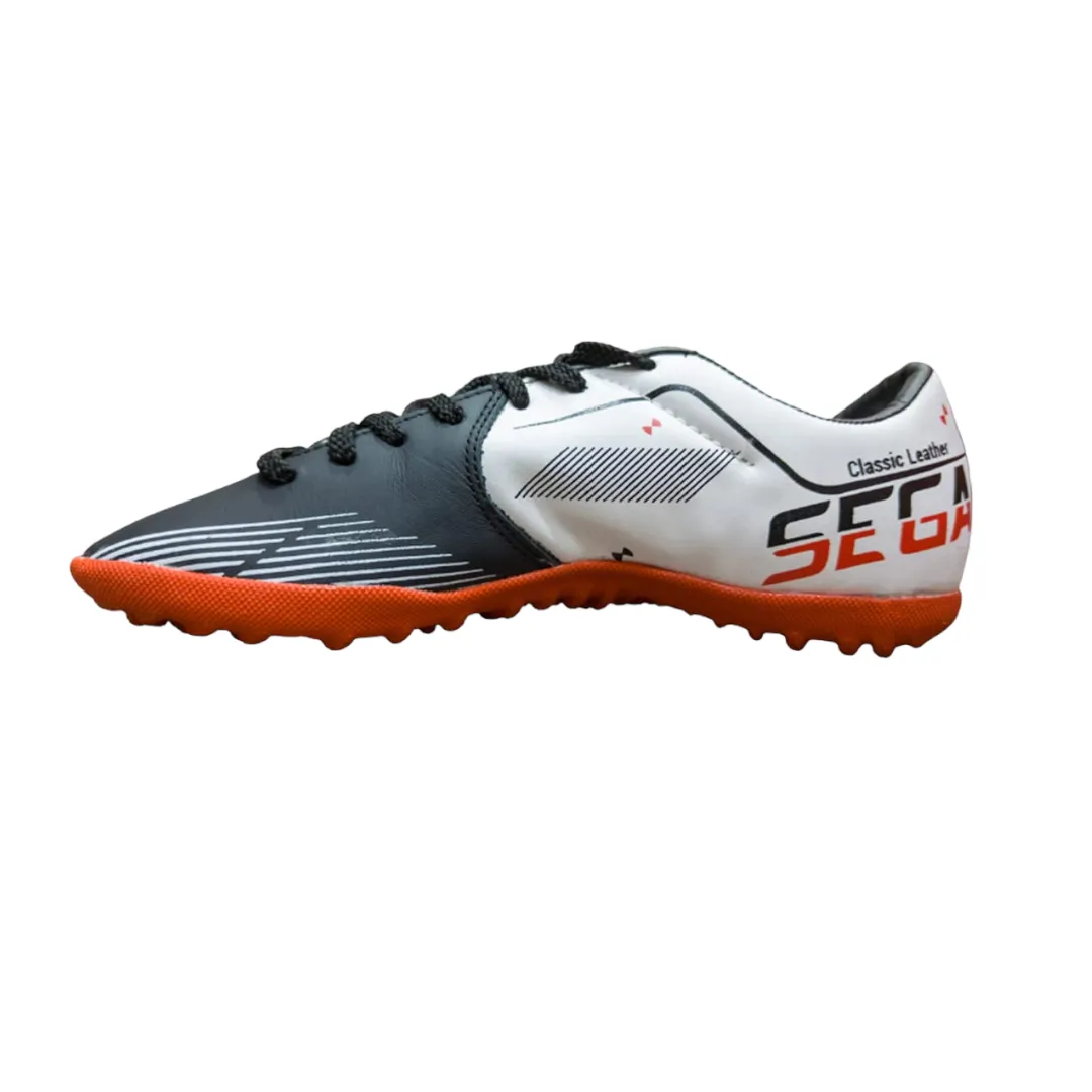 Sega Classic Leather Indoor Football Shoes (White/Black) Upper Fit