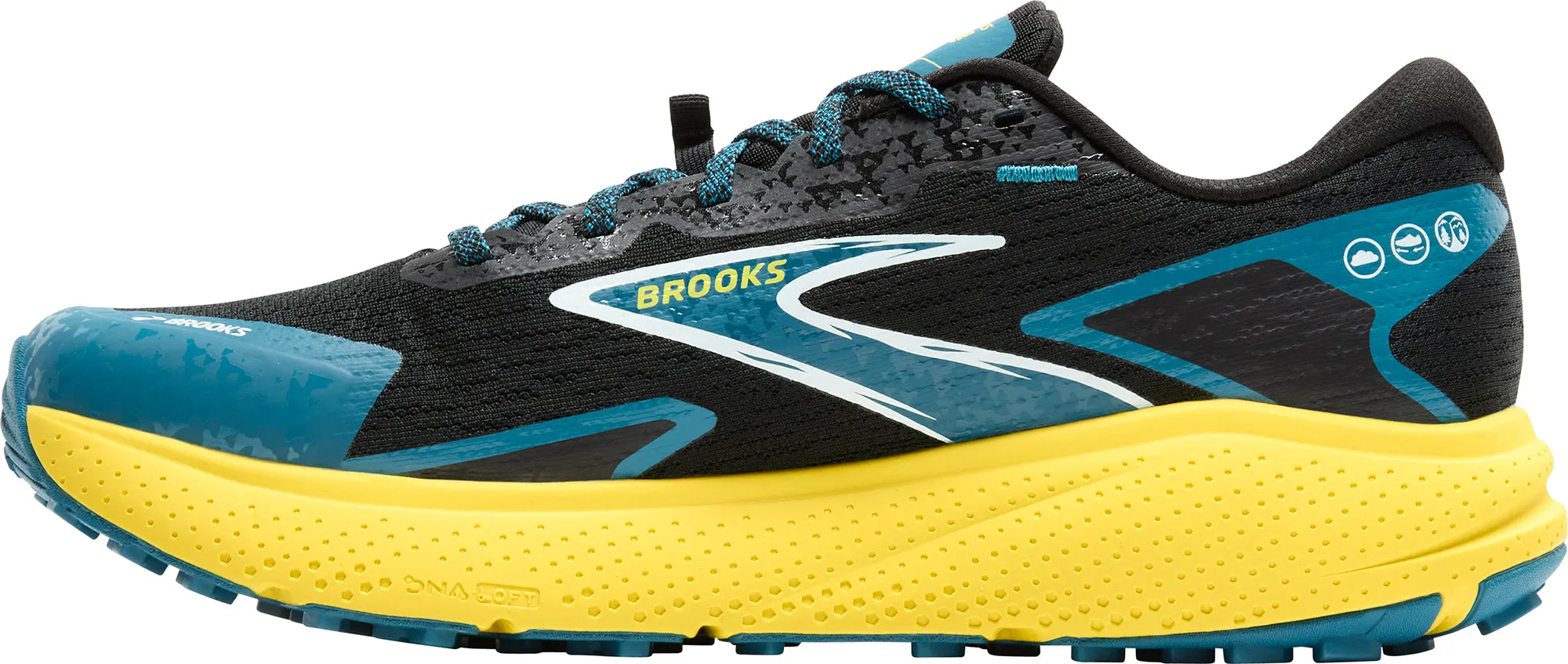 construction Retro Mood Brooks Divide 5 Mens Trail Running Shoes - Black