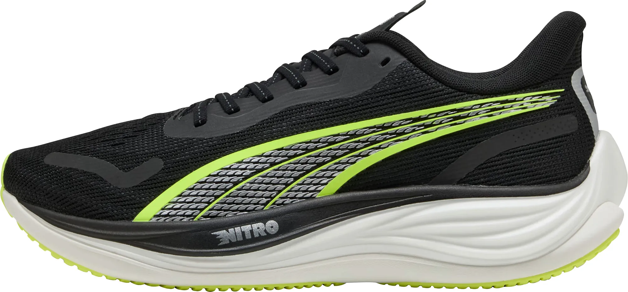 Padded Comfort Cold Weather Cosmic Glow Puma Velocity Nitro 3 Mens Running Shoes - Black