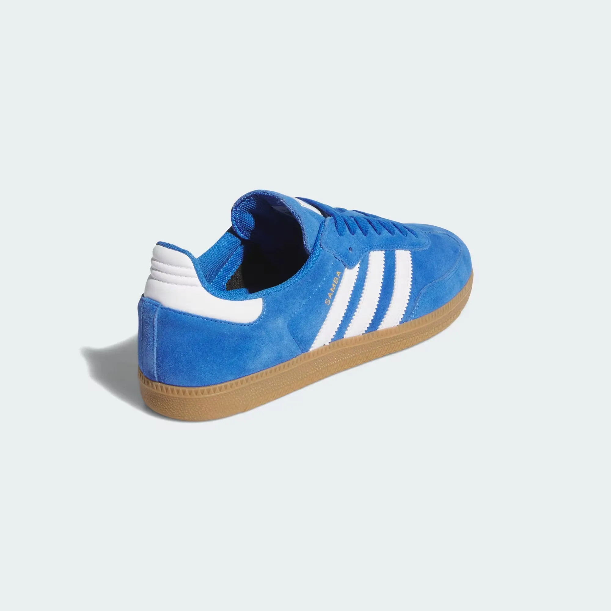 Fast Ride Fit Adidas Skateboarding Samba ADV Skateboarding Shoes - Blue Bird / Cloud White / Gold Metallic
