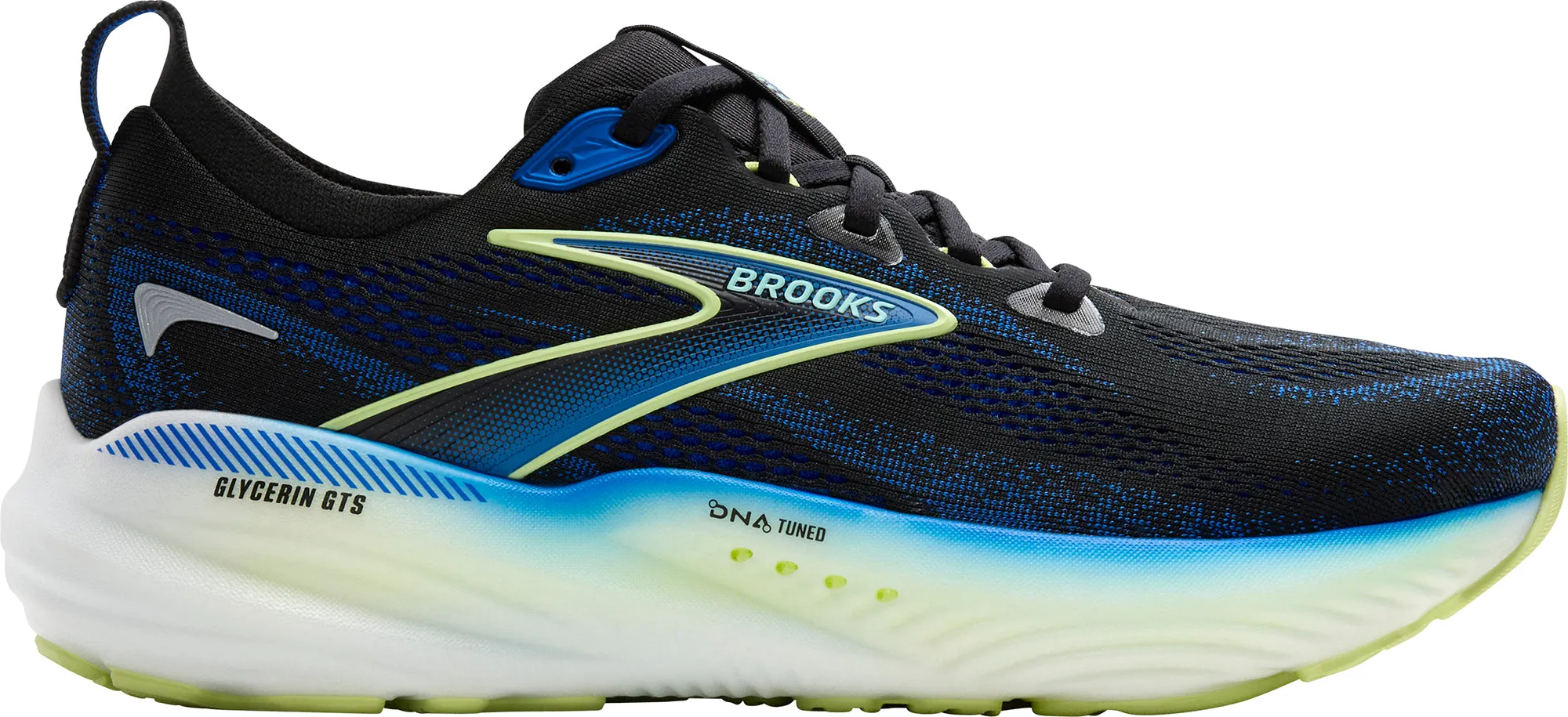 Global Fit City Run Brooks Glycerin GTS 22 WIDE FIT Mens Running Shoes - Black