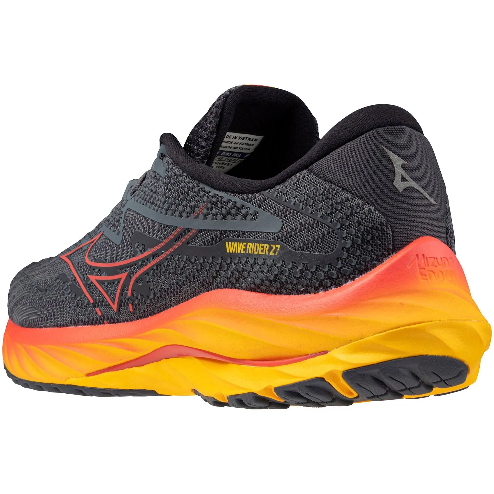 Mizuno Wave Rider 27 Mens Running Shoes - Grey Wave Flow