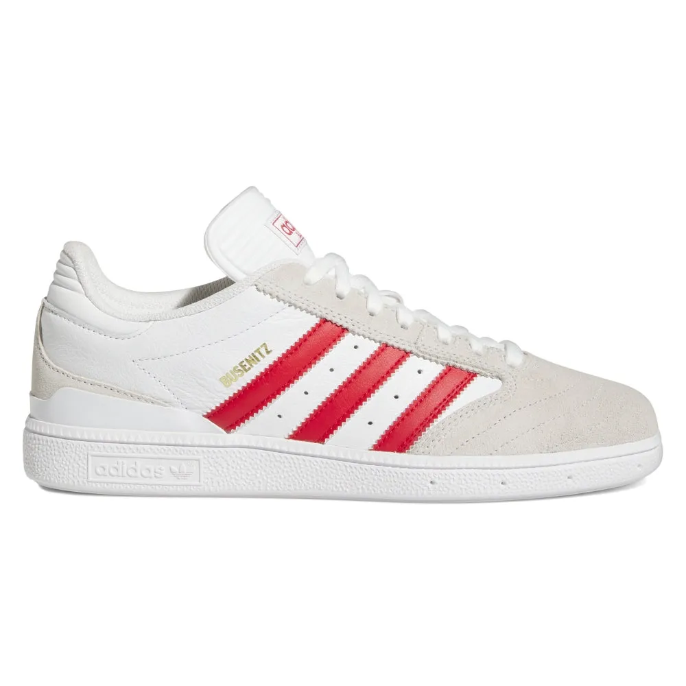 Urban Motion Pro Fit Ride Adidas Skateboarding Busenitz Skateboarding Shoe - White/Better Scarlet/Gold Metallic