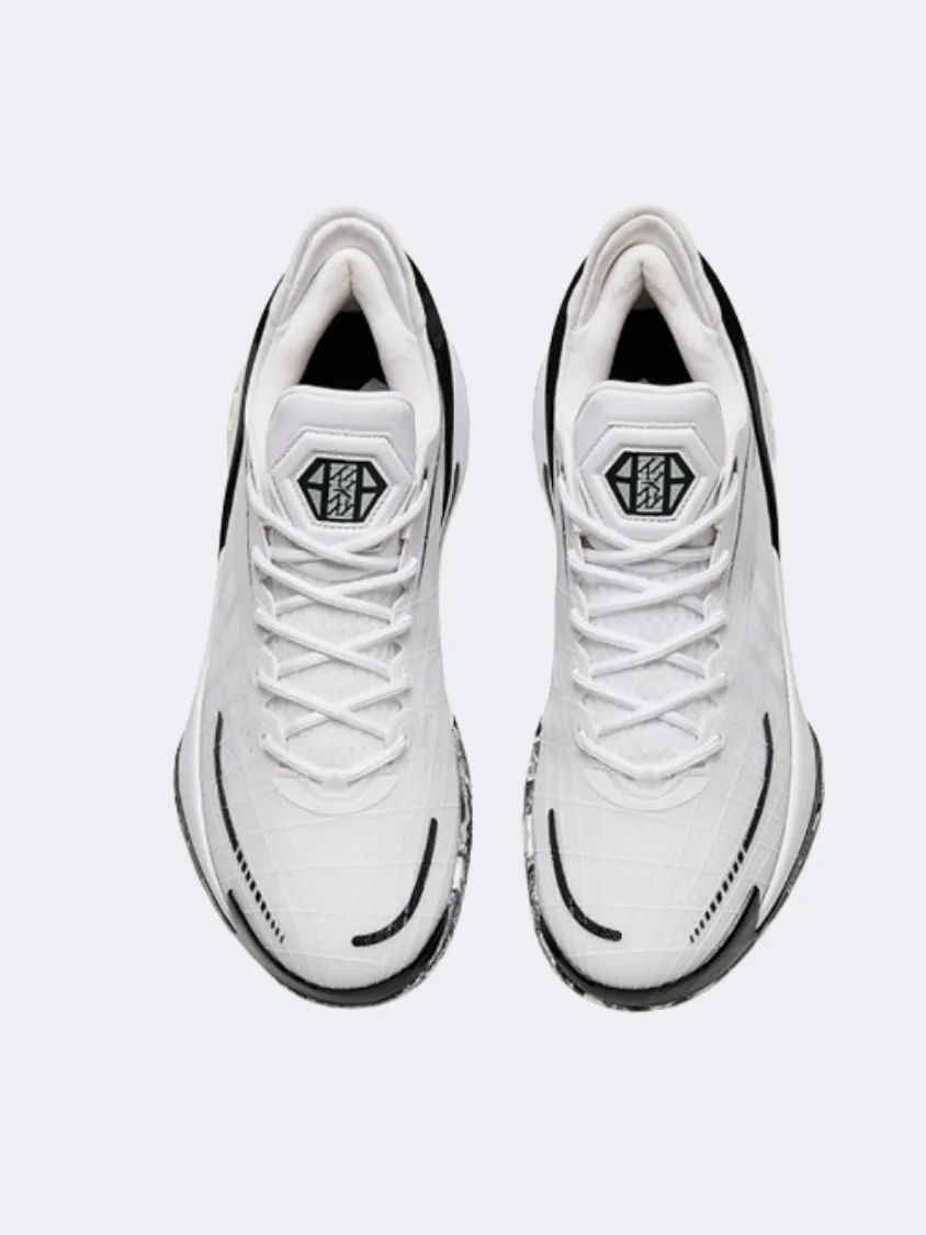 Anta Z Up 224 Men Basketball Shoes White/Black Pro-Level Performance Zipper Closure