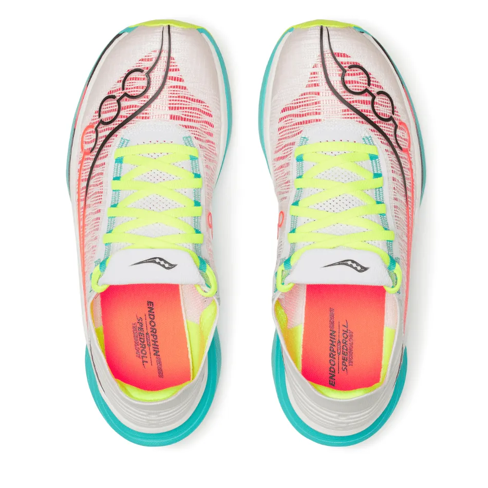 high - performance shoe ability Saucony Unisex Endorphin Elite 2 Running Shoes in White/Mutant AW25