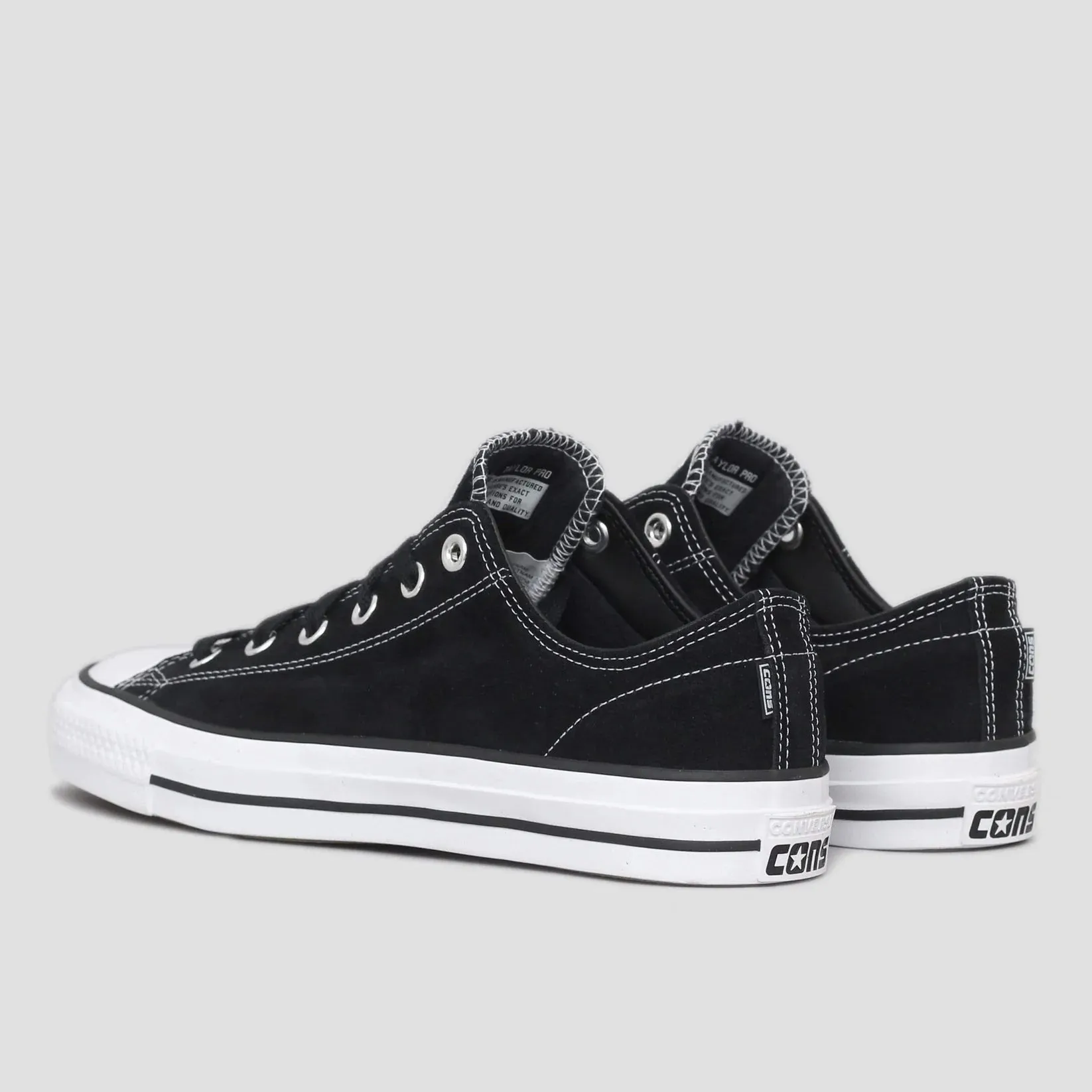 Street Ready Ride Converse CONS CTAS Pro Ox Skate Shoes - Black / Black / White