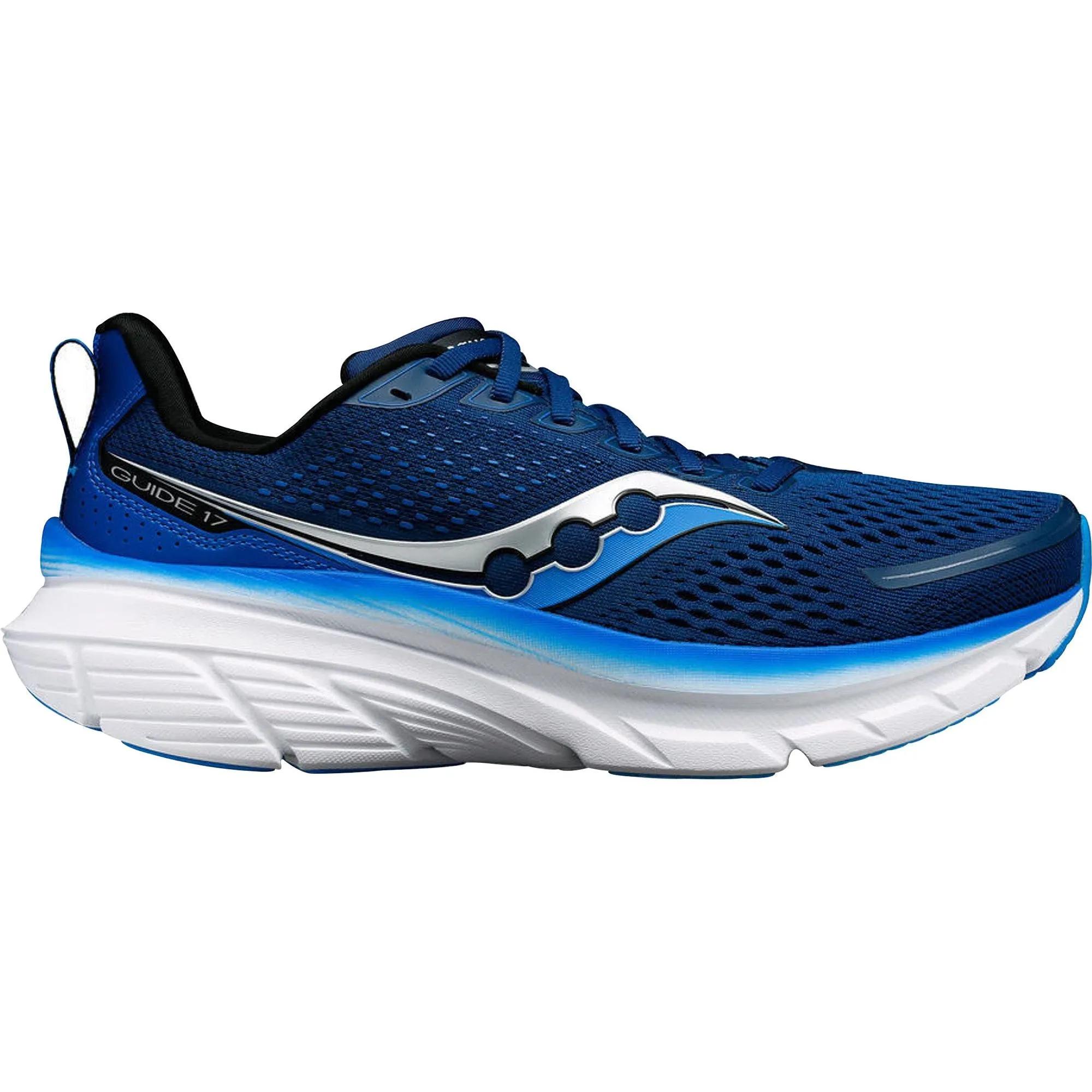 Saucony Guide 17 WIDE FIT Mens Running Shoes - Navy Responsive Cushion Fitness Lovers Power Flow