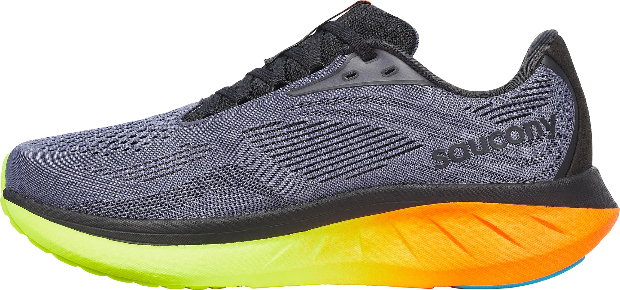 Beauty Walk Saucony Ride 18 Mens Running Shoes - Grey