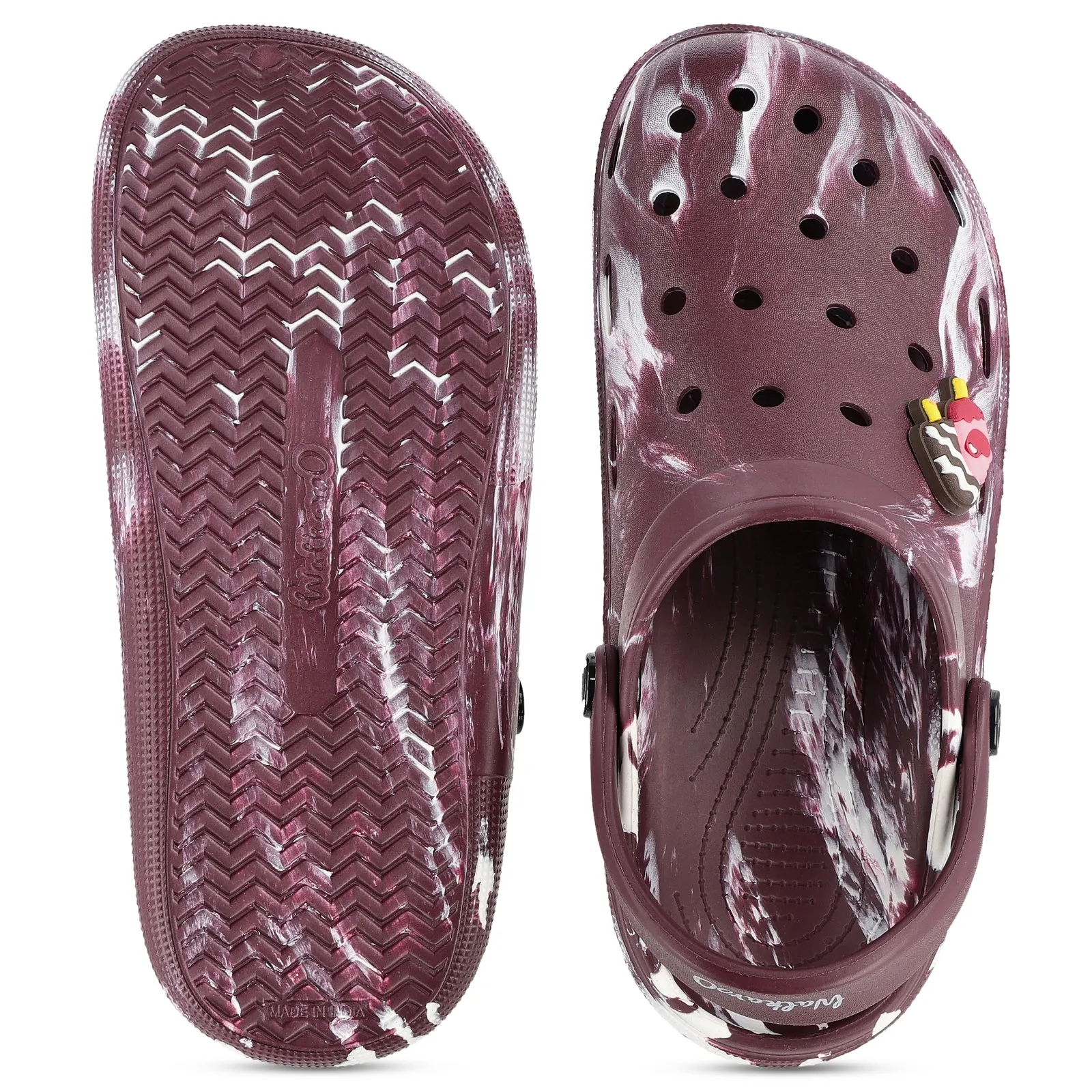 Metal Ring Women's Clogs  - WC8960 Grape White