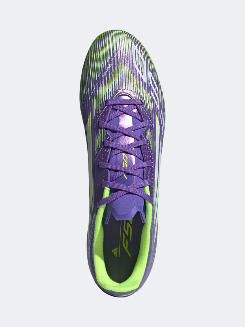 Heel Guard Club Training Adidas F50 League Firm/Multi-Ground Cleats Unisex Football Shoes Purple/White/Lemon