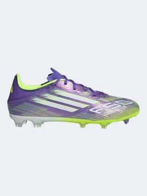 Quick Sprint Padded collar Adidas F50 League Firm/Multi-Ground Cleats Unisex Football Shoes Purple/White/Lemon
